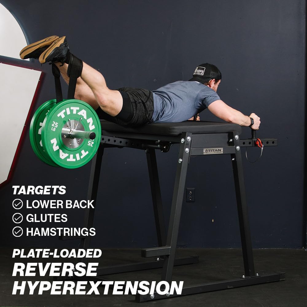 Titan Fitness Economy H-PND, Reverse Hyperextensions Lower Body Machine, Rated 550 LB, Specialty Home Gym Machine for Physical Therapy, Back Rehab Exercises, and Everyday Training