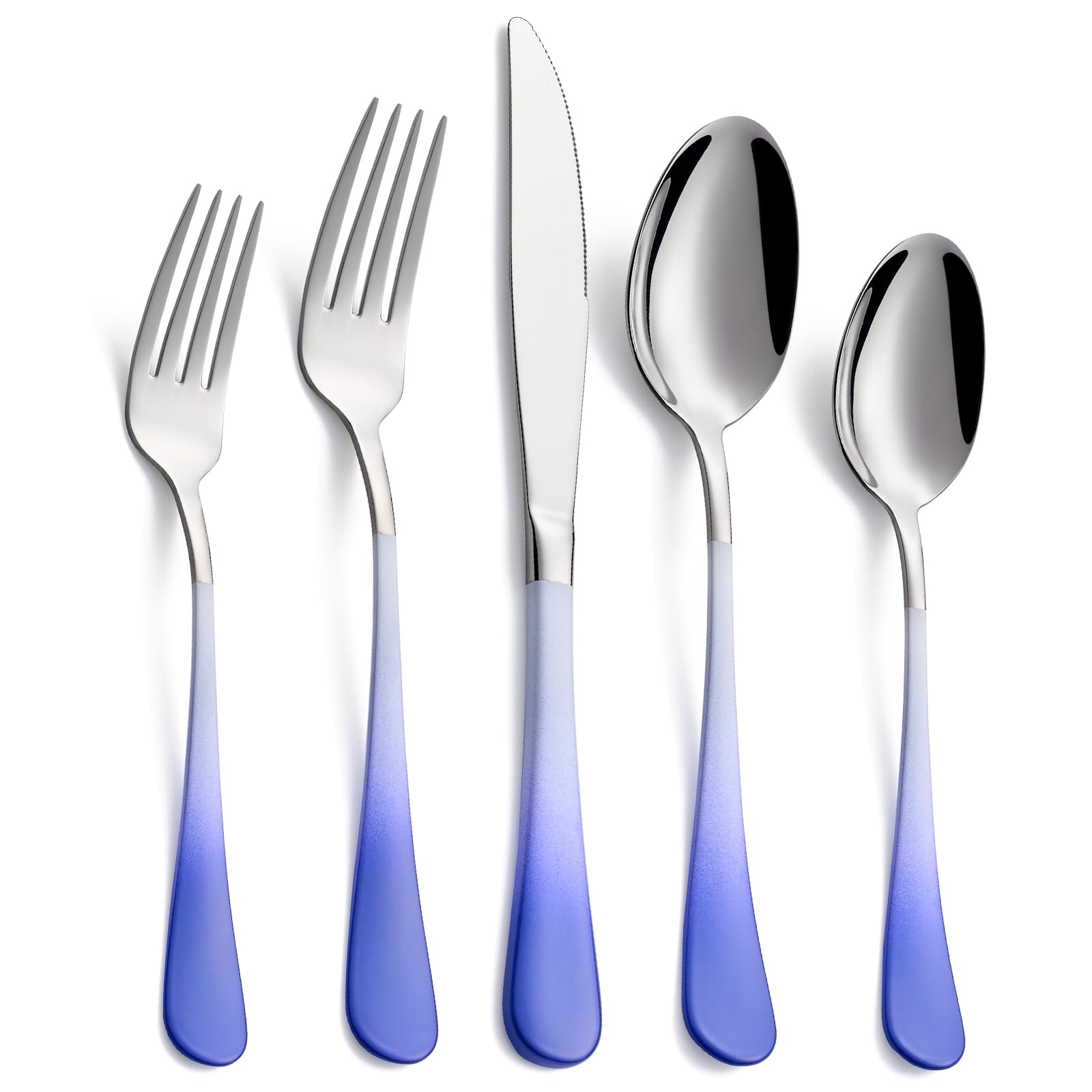 20-Pieces Blac and Pink Silverware Sets for 4,Pink Handle Stainless Steel Cutlery Set, Include Forks Spoons and Knives Set, Dishwasher Safe Utensil Sets for Home Restaurant