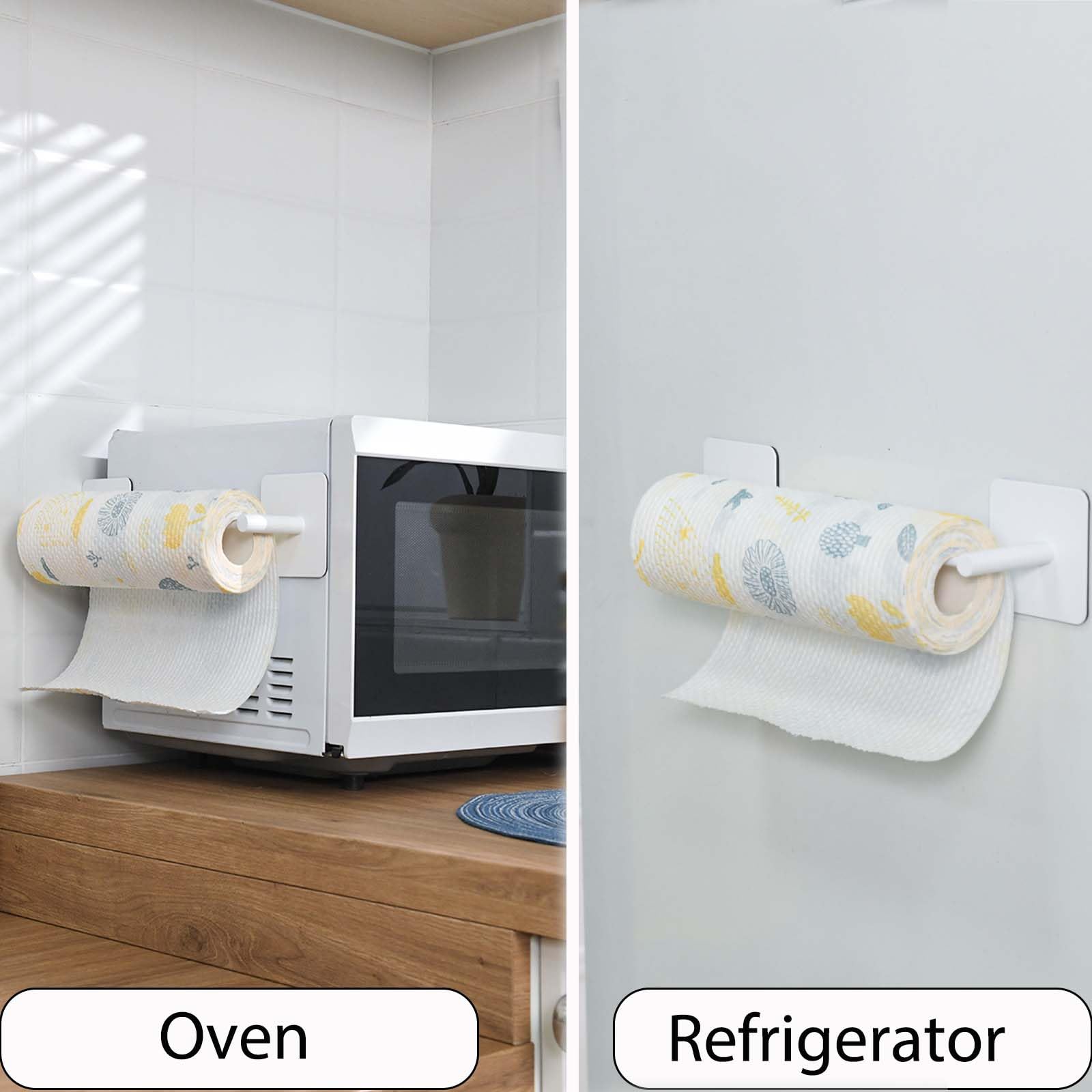 Magnetic Paper Towel Holders Heavy Duty Steel Brushed Holder with Strong Magnetic Backing - Fit for Large Paper Towels or Use as Hook - for Kitchen,Refrigerator,Grill,Garage,Shop