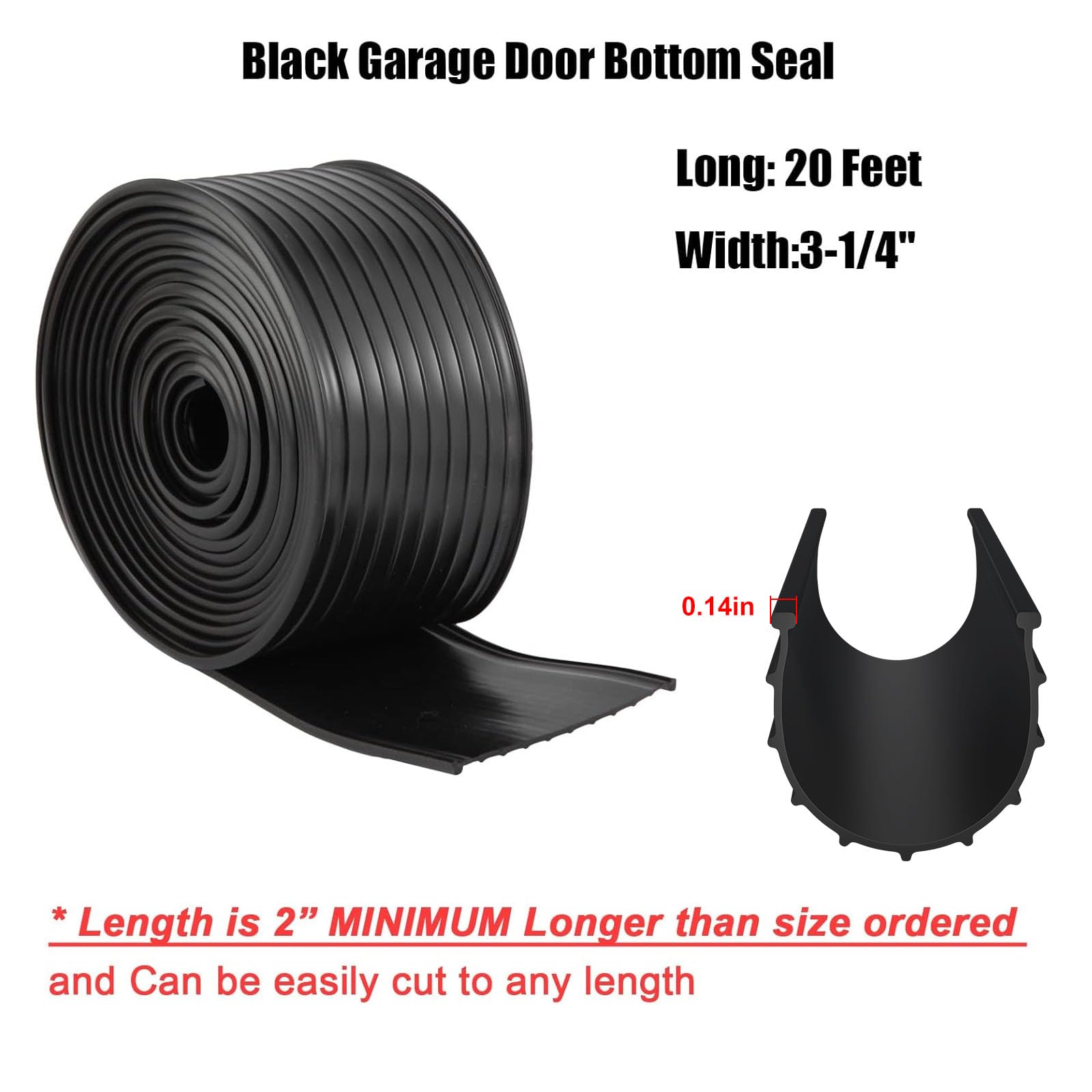 Replacement Wayne Dalton Garage Door Bottom Weather Seal 154448 for Weather Stripping Fit 9 feet Wide Doors (9 feet)