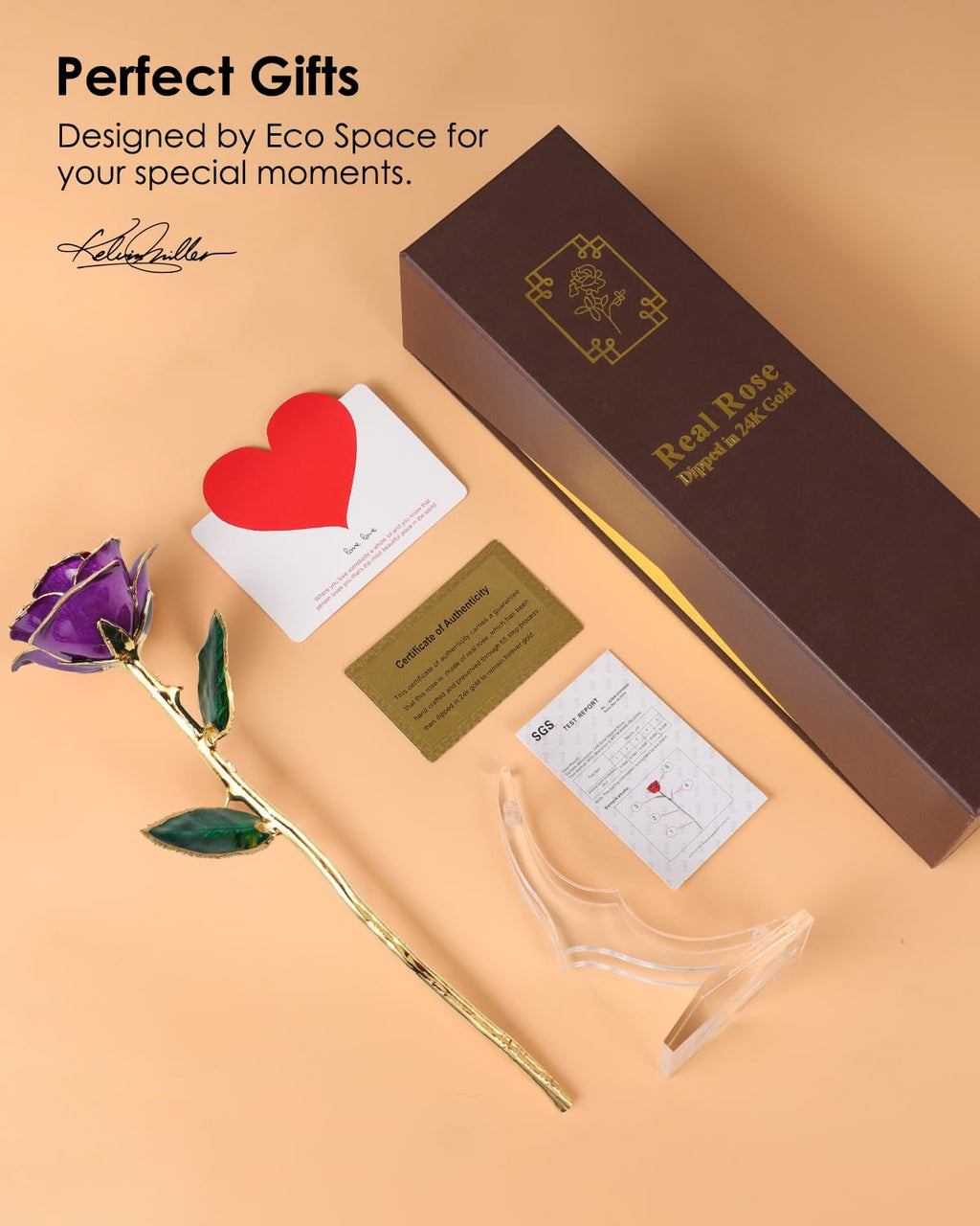24K Gold Dipped Real Rose – Handcrafted, Bold, One of a Kind – Romantic Gift for Her – Ideal for Birthday, Anniversary, Mother’s Day, Valentine’s (Black)