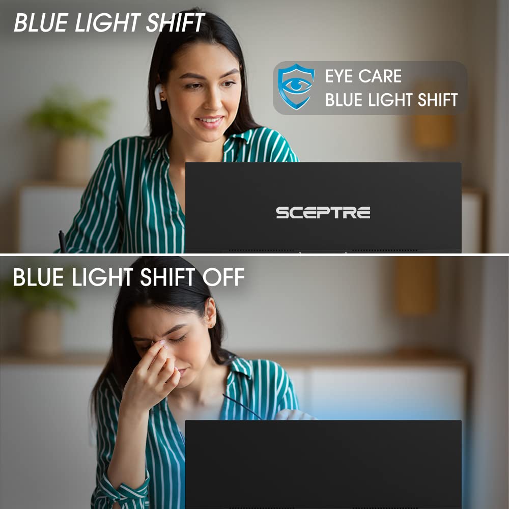 Sceptre 24 Inch 75Hz 1080p LED Monitor with Build-in Speakers HDMI VGA Ports, New Black 2019 (E248W-1920)