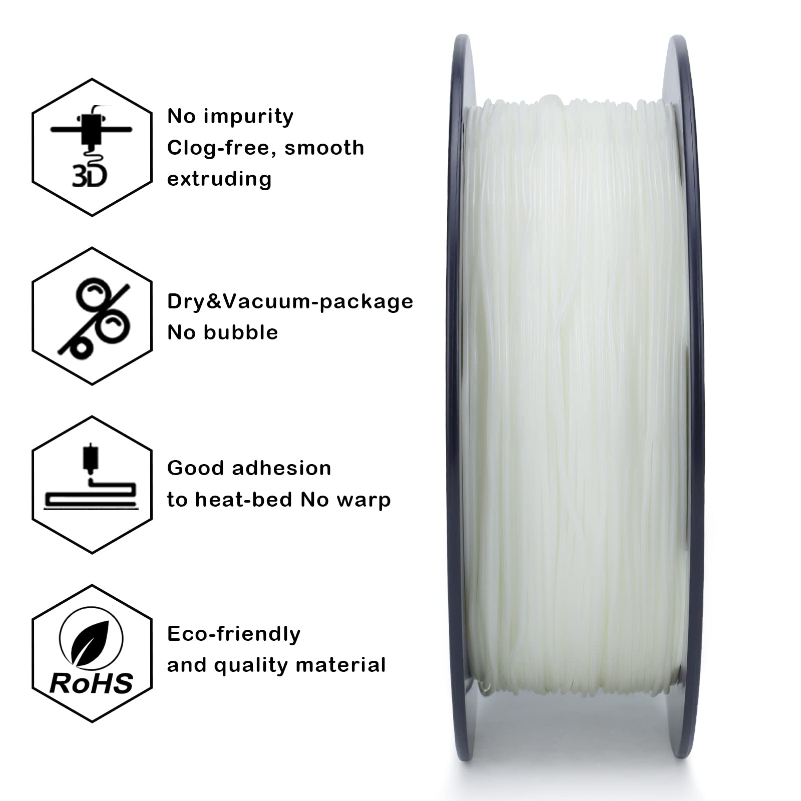 ZIRO TPU Filament 1.75mm 3D Printer Filament, Shore 95A Hardness TPU, Flexible Soft Material, 0.8KG/1.8lbs Spool, Fit Most FDM 3D Printers, Black