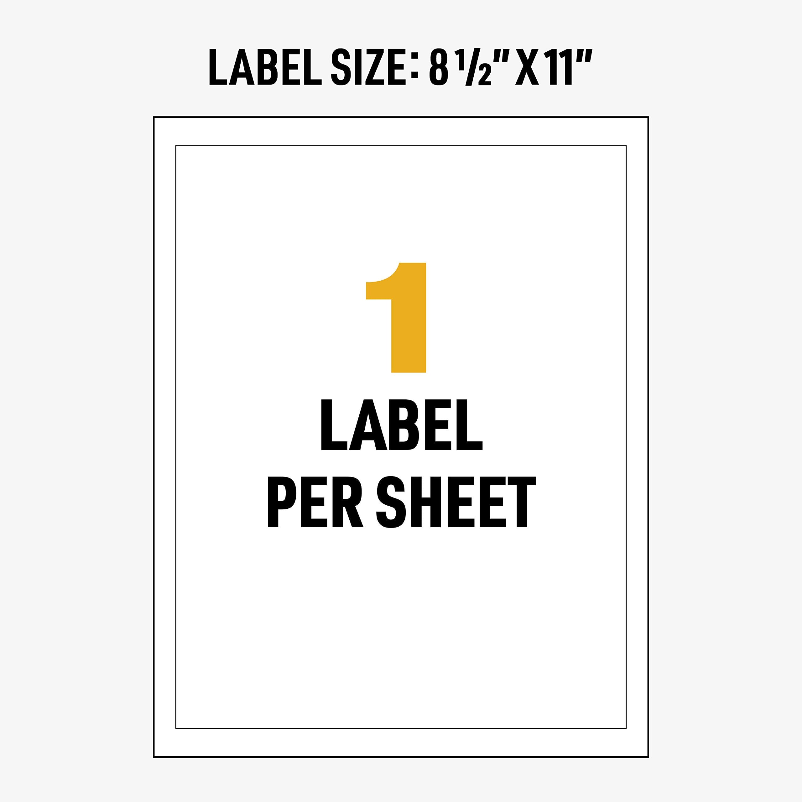 Avery UltraDuty GHS Chemical Labels for Laser Printers, Waterproof, UV Resistant, 8.5 x 11, 500 Pk (60507)