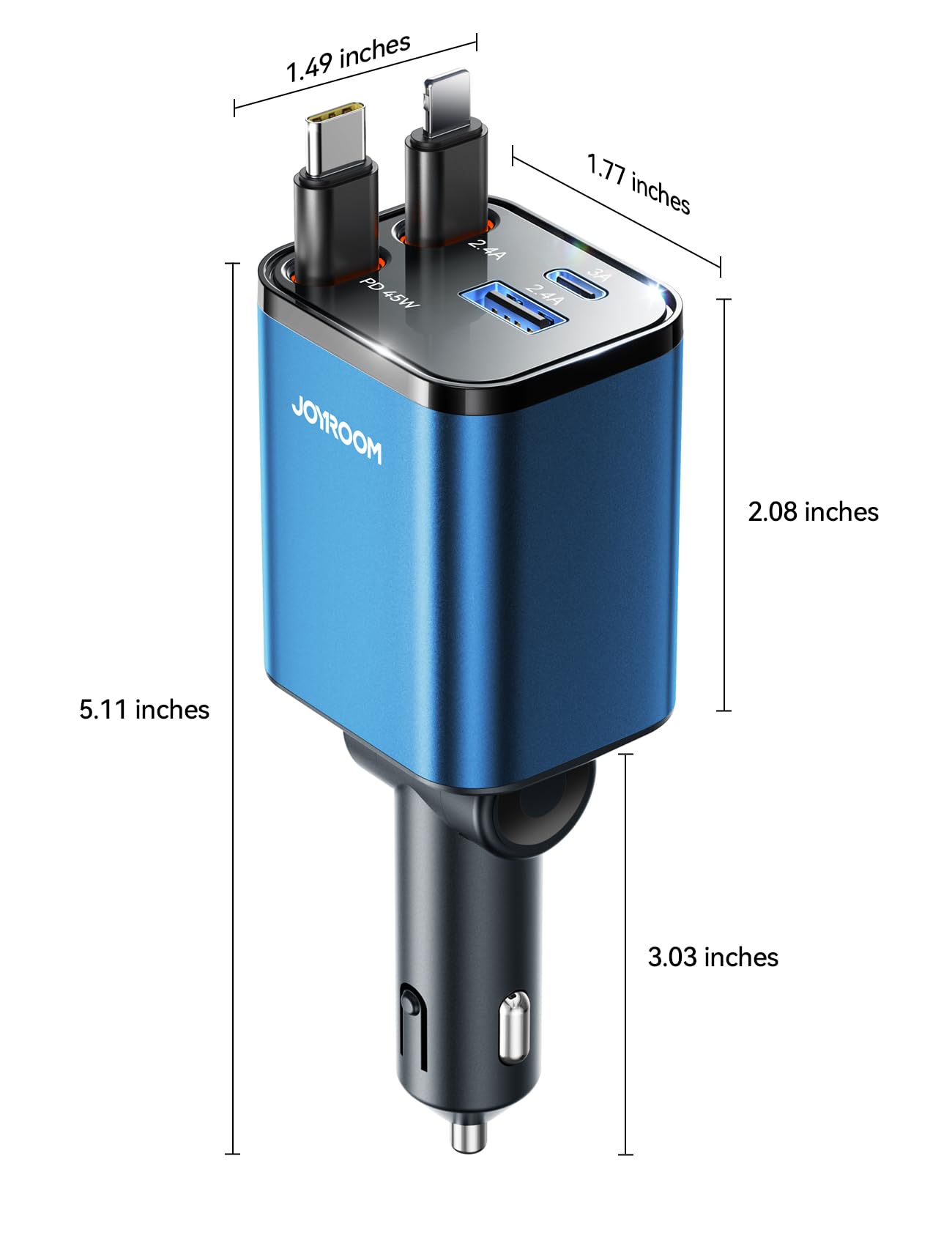 [2026 Ultra-Compact] 84W Retractable Car Charger, [PD 45W] Car Charger USB C for iPhone 16 17 Pro Fast Charging, Car Accessories Travel Essentials Gifts for Women Men for iPhone 17 Air 16 15 14 13 12