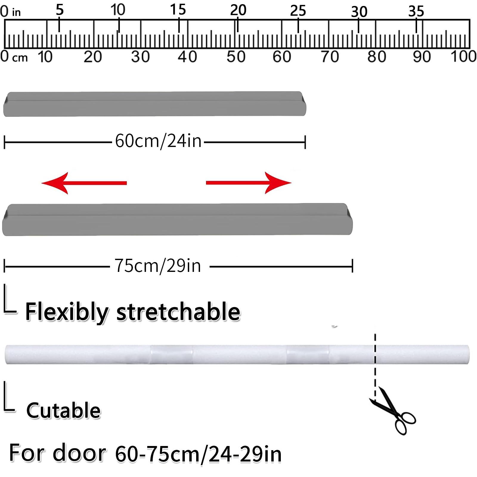 BKSAI Door Draft Stopper for Doors No Adhesive Draught Excluder Under Door Wind Blocker for Bottom of Door,Reduce Noise Draught Excluder Sweep Sound Proof (Beige 24-29IN / Distance Under The Door 1IN)