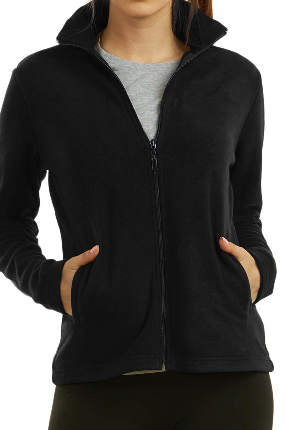 Sofra Women's Polar Fleece Full Zip Up Winter Jacket
