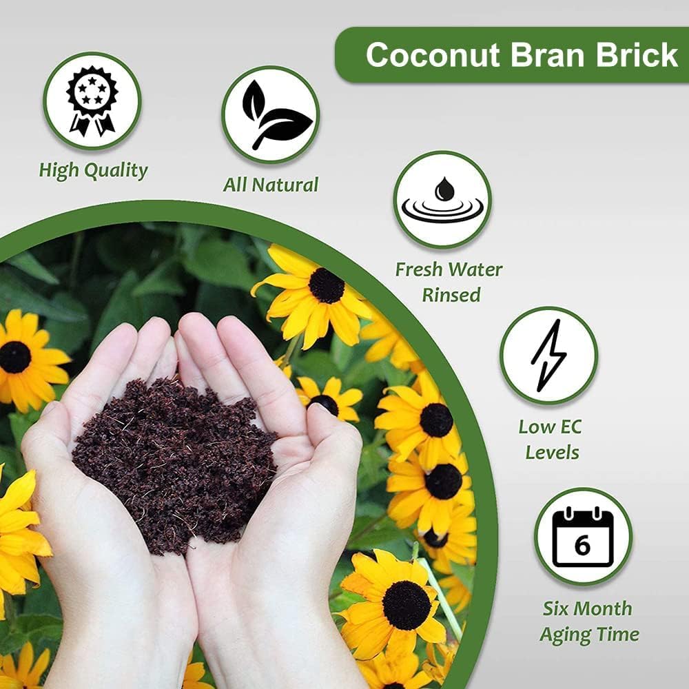 Premium Coco Coir Brick, High Nutrinent Coconut Soil,100% Organic Low EC & PH Balanced Potting Soil for All Plants Gardening, Hydroponics and Green House (3 Pack)