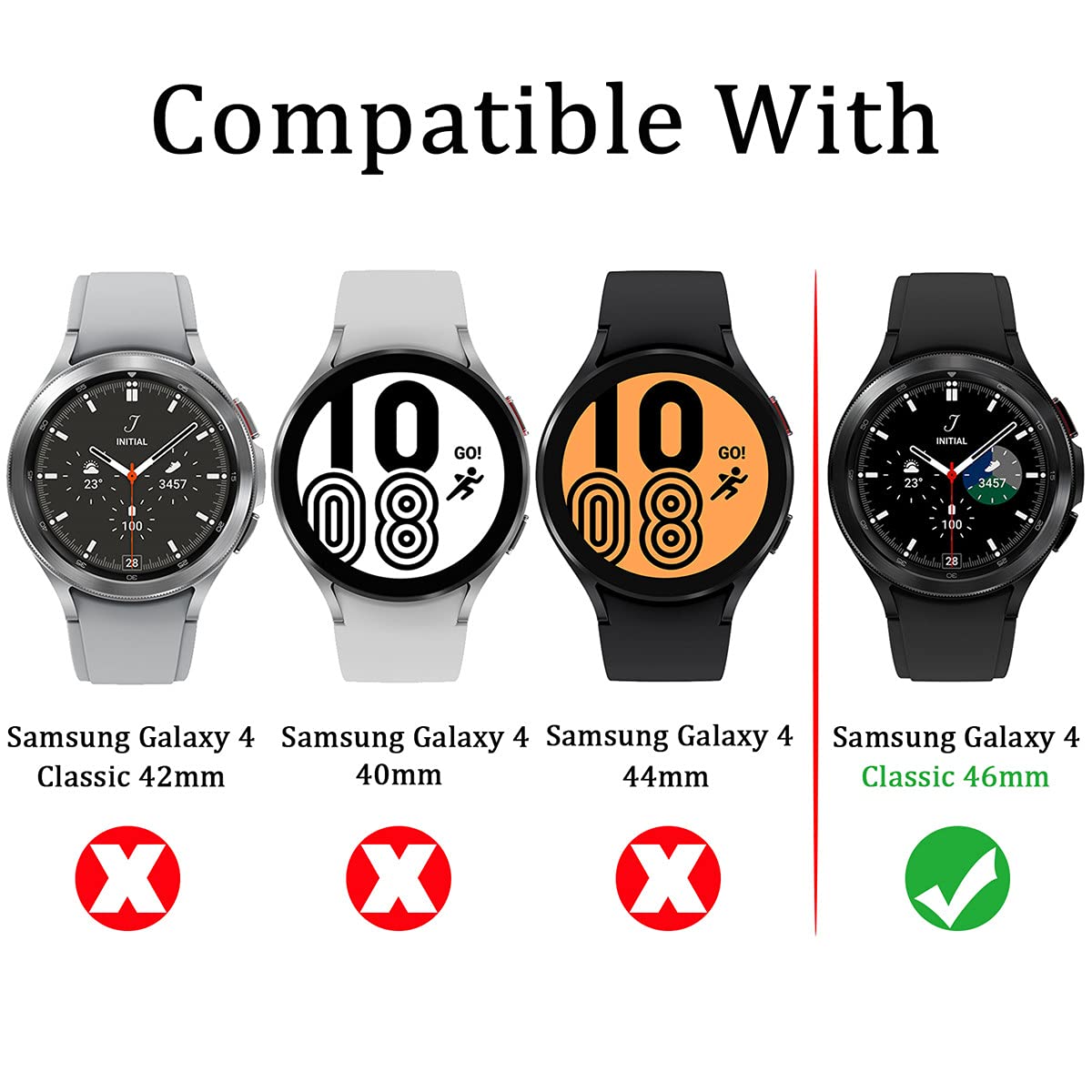 Suoman 4-Pack for Samsung Galaxy Watch 4 Classic 46mm Tempered Glass Screen Protector for Galaxy Watch 4 Classic 46mm Smartwatch [2.5D 9H Hardness] [Anti-Scratch]