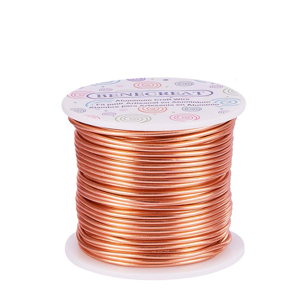 BENECREAT 9 Gauge Jewelry Craft Aluminum Wire 55 Feet Bendable Metal Sculpting Wire for Halloween Craft Floral Model Skeleton Making (Black, 3mm)