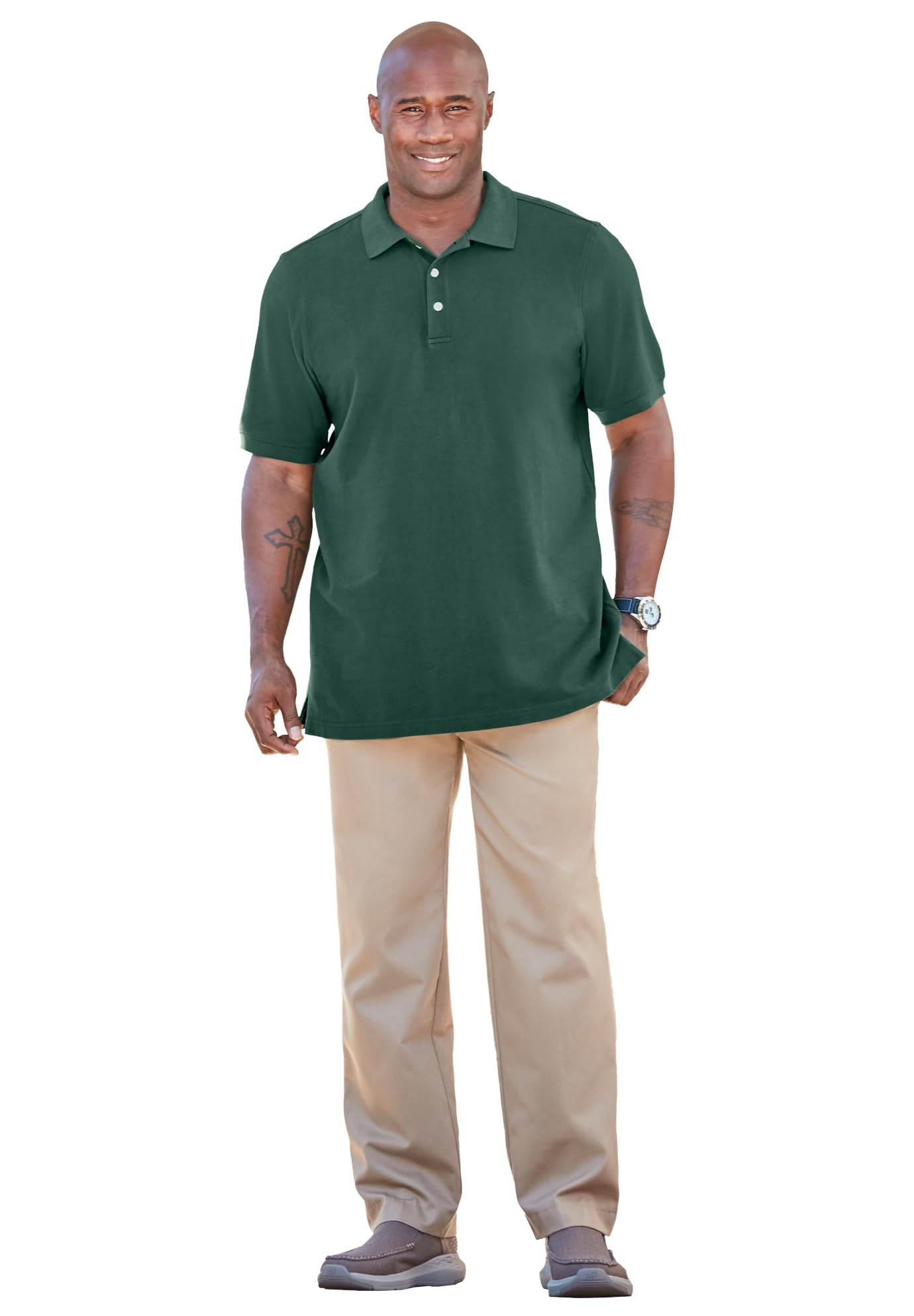 KingSize Men's Big & Tall Shrink-Less Classic Cotton Polo Shirt