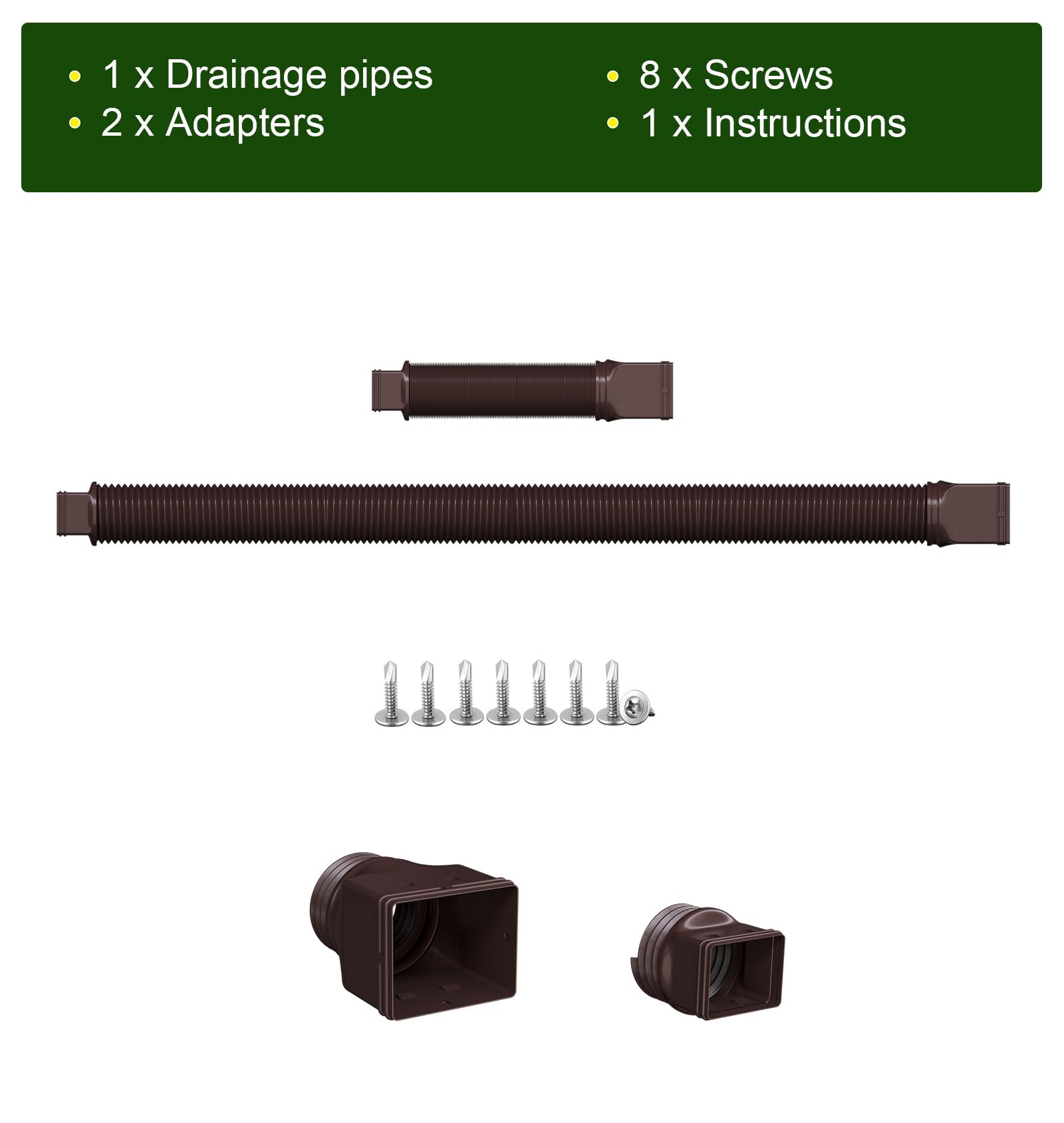 Ogutter Rain Gutter Downspout Extensions, Downspout Extender for Rainwater Drainage Flexible, Down Spout Drain Extension Pipe and Extendable from 21 to 66 Inches (Black)