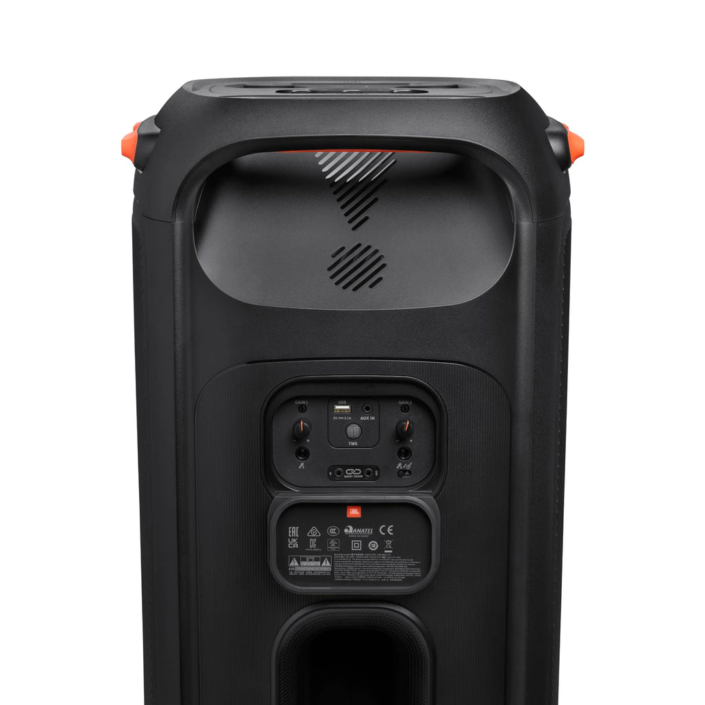 JBL PartyBox 710 -Party Speaker with Powerful Sound, Built-in Lights and Extra Deep Bass, IPX4 Splash Proof, App/Bluetooth Connectivity, Made for Everywhere a Handle Wheels (Black)