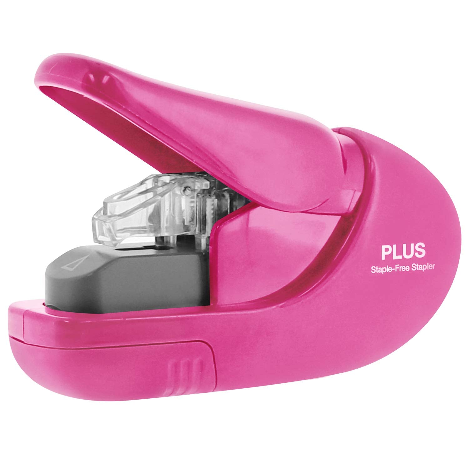 Plus Paper Clinch Compact Staple-Free Stapler, Blue Turquoise