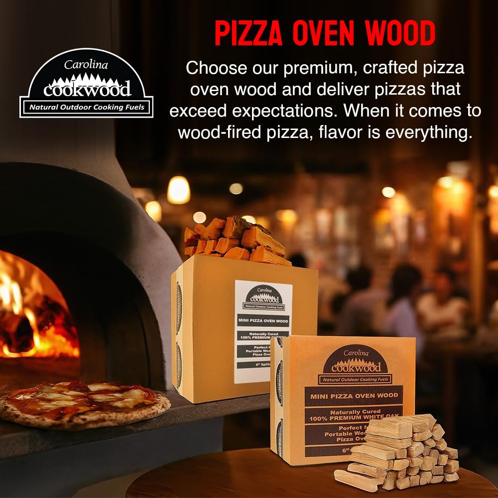 Mini Pizza Oven Wood, 6 Inch Firewood Logs, White Oak Hardwood Splits for Portable Wood-Fired Pizza Ovens, USA Made, Sustainably Milled, Approximately 12-14 lbs