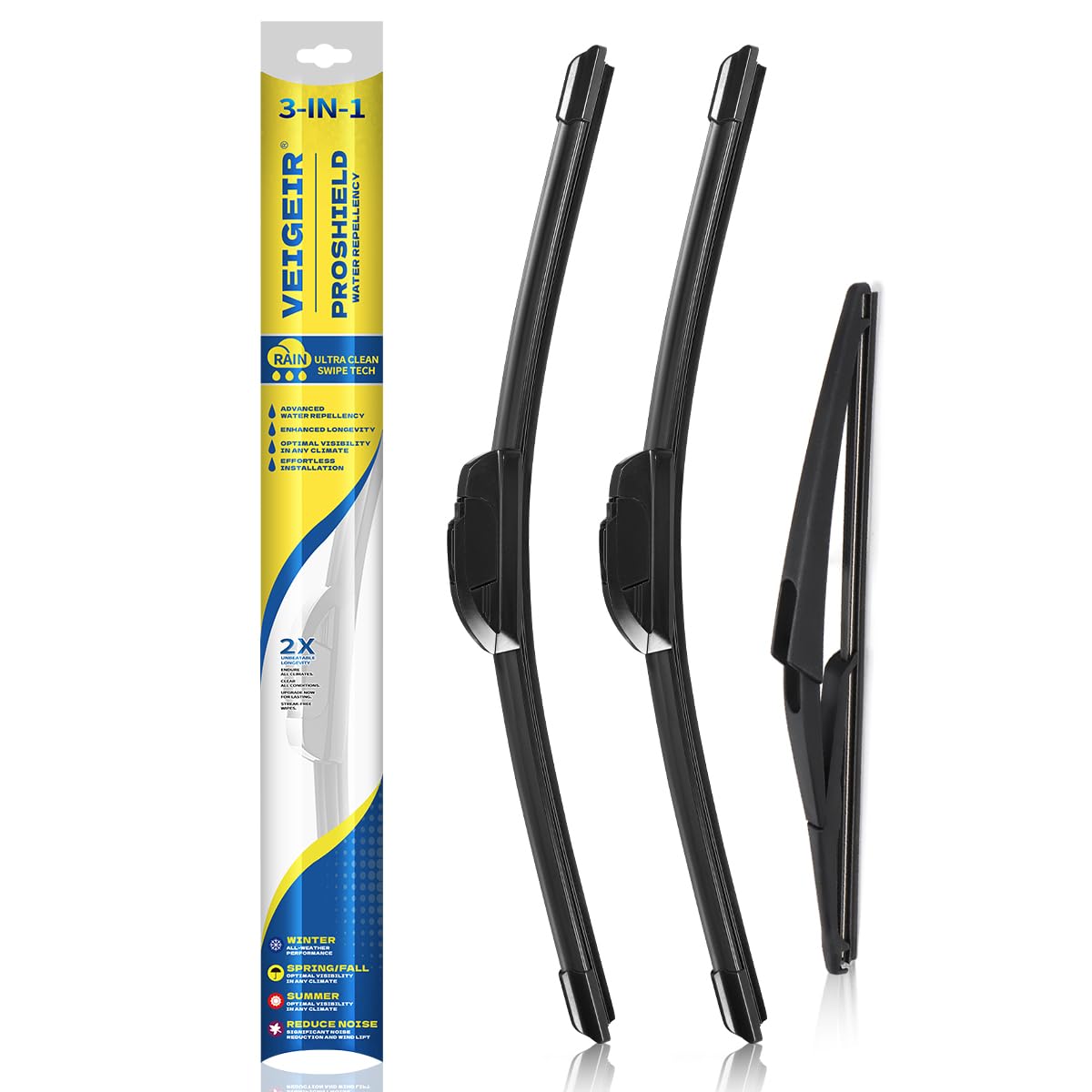 3 Pack Windshield Wiper Blades Compatible with Ford Escape 2008 2009 2010 2011 2012 Original Factory Quality Front Rear Wipers Blade Set for My Car - 20" 20" 12"