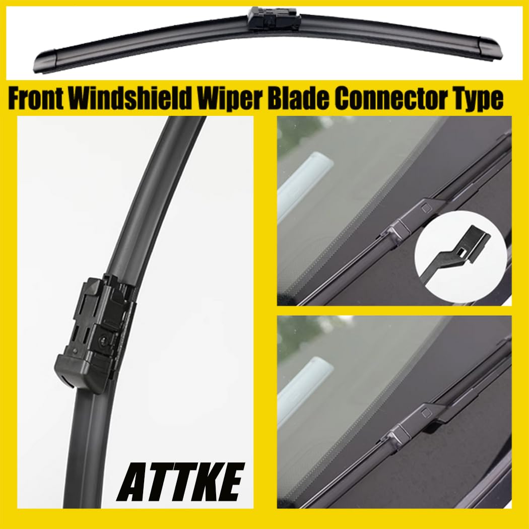 ATTKE OEM Quality Front Windscreen Wiper Blades for Jeep Wrangler 1997-2006/Porsche 911 1978-1994/Suzuki Samurai 1986-1995 (13″+13″ Front Windshield Wiper Blade Set)