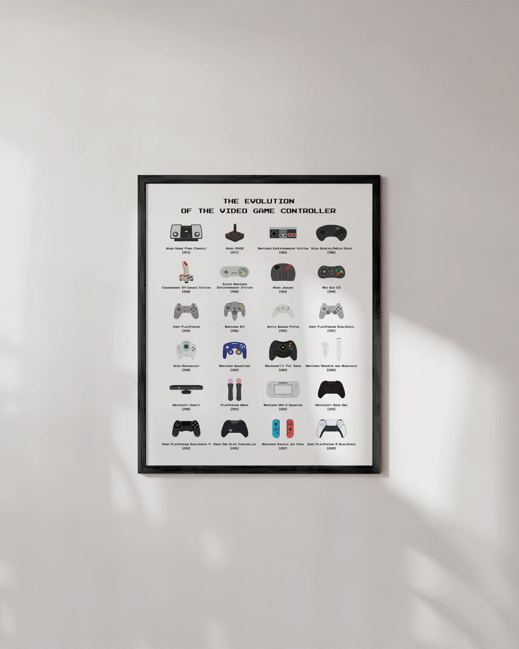 HAUS AND HUES Video Game Art, Video Game Posters for Boys Room, Gaming Room Decor for Boys Wall Decor, Gamer Wall Decor, Gaming Decorations (Beige Frame, 12x16)