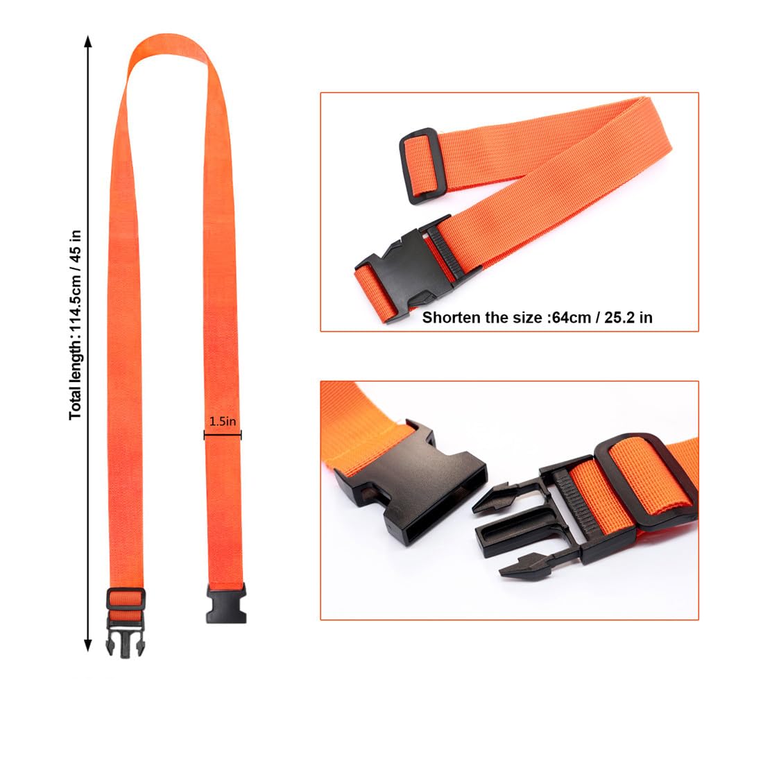 Luggage Straps for Suitcases TSA Approved, Travel Accessories to Connect Two Suitcase, Add Bag Luggage Straps for Carry On Your 3 Luggages Adjustable Buckle Belt, 2Pack Black