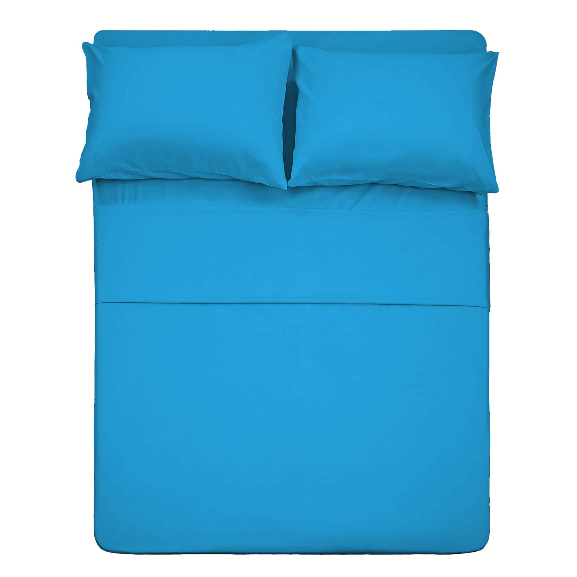 Best Season Bed Sheet Set - 1 Flat Sheet,1 Fitted Sheet and 1 Pillow Cases, Extra Soft Luxury Bedding Set,Deep Pockets,Wrinkle,Fade Resistant - Hypoallergenic- 3 Piece (Twin,Baby Blue)