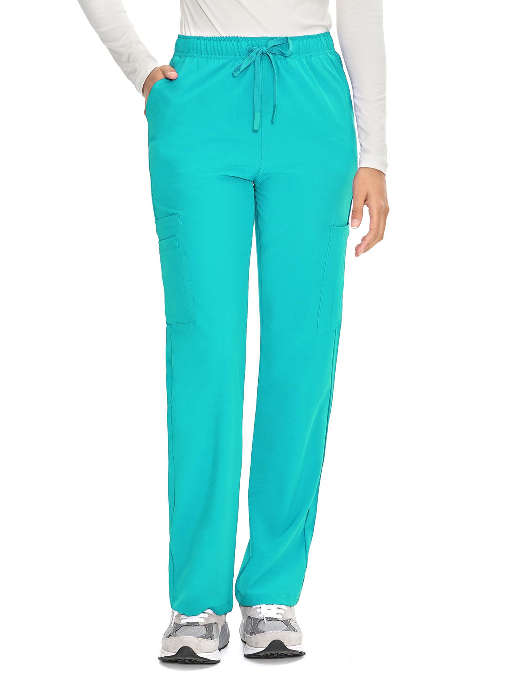 COZYFIT Straight Leg Scrub Pants for Women, Drawstring Soft Stretch, Anti-Wrinkle Women's Scrub Pants with 6 Pockets