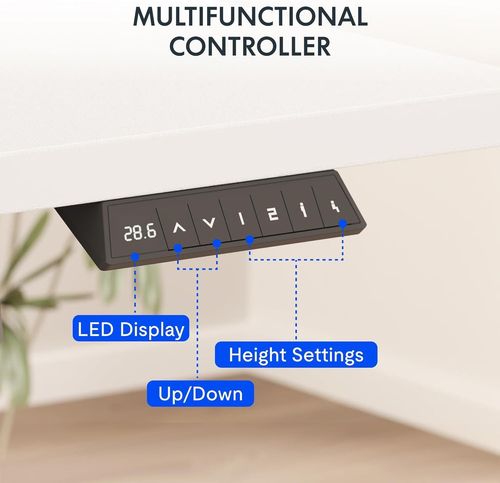 FLEXISPOT EN2 Whole-Piece Standing Desk with Clamp Power Strip, 40 x 24'' Electric Stand Up Height Adjustable Desk with Cable Management (Black Frame + 40" Black Top)