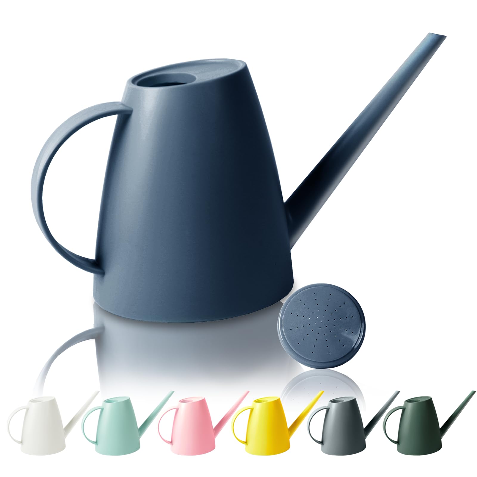 60 oz Watering Can for Indoor Plants, Small Plastic Watering Cans with Removable Nozzle, Long Spout Indoor Water Can for House Plants, Garden Flowers (1.8L 1/2 Gal)