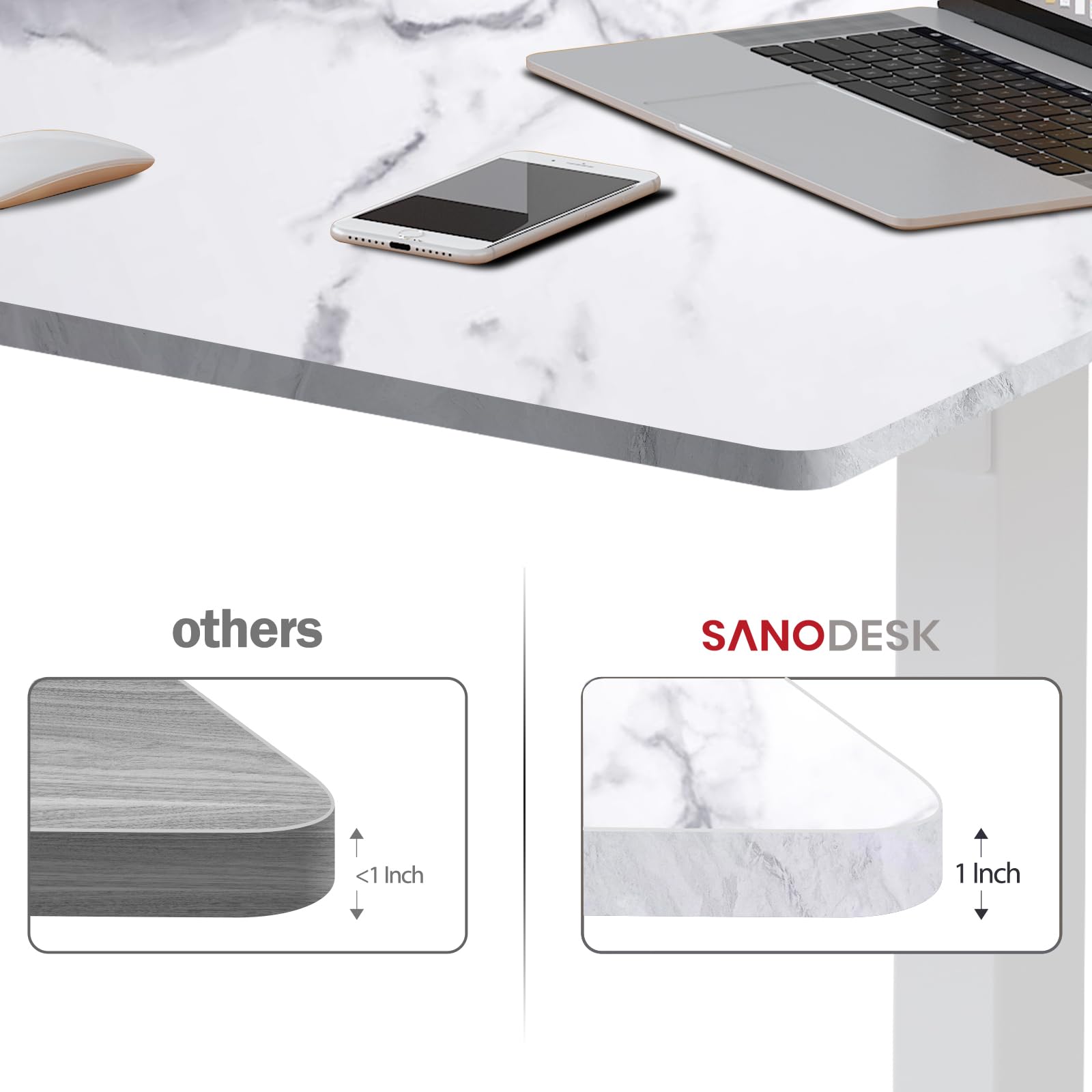 SANODESK Whole-Piece Particle Board Table Top for Standing Desk Home Office Desk DIY, 40x24x1 Inch Black Desk Top