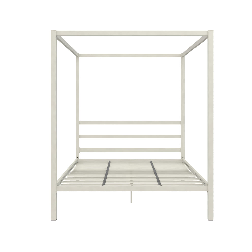 DHP King Metal Canopy Bed, Modern Design with Built-In Headboard, Sturdy Frame, No Box Spring Needed, Gunmetal Gray