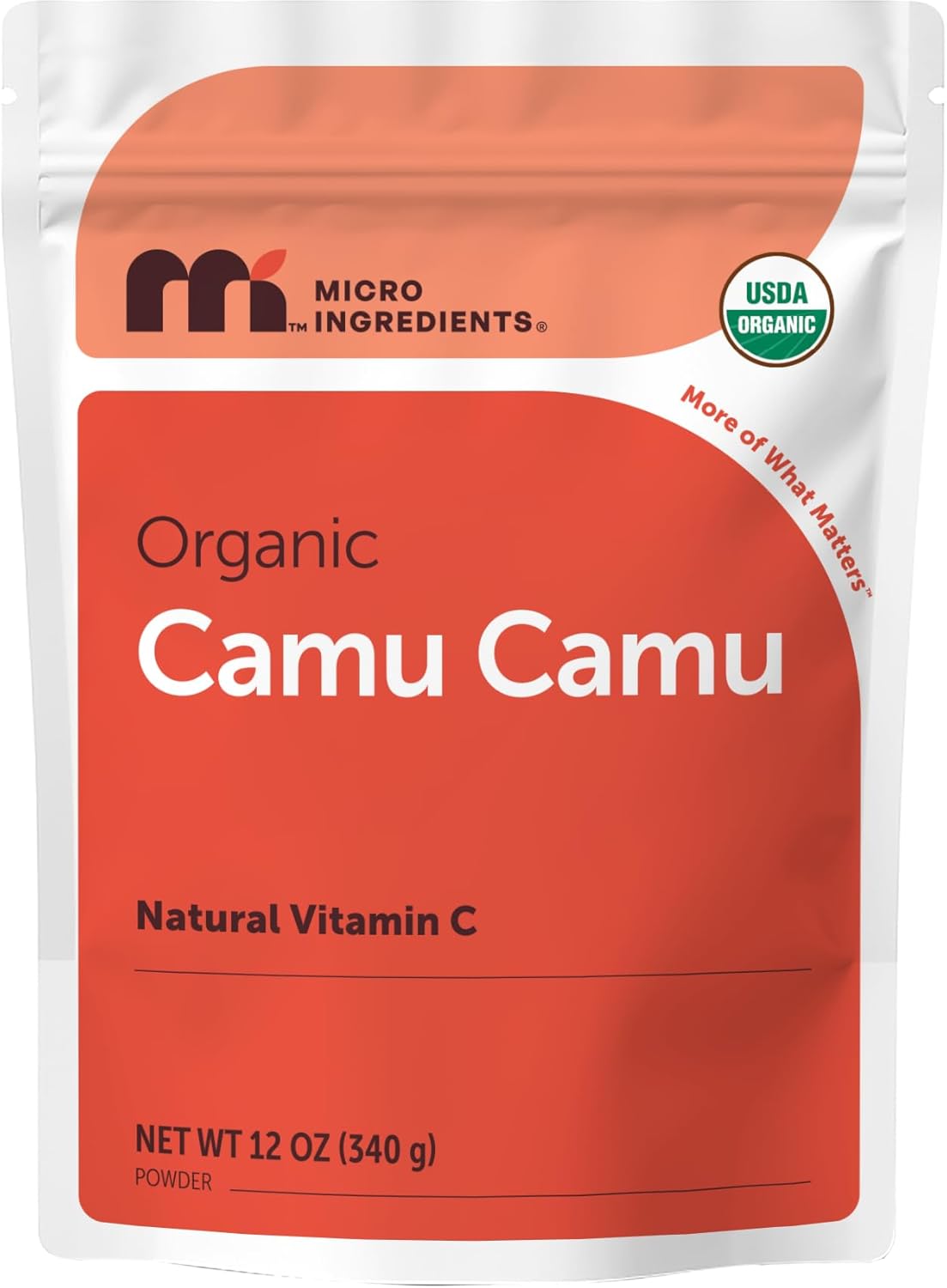 Micro Ingredients Organic Camu Camu Powder, 12 oz | Freshly Harvested Berry Source | Source of Naturally Occurring Vitamin C | Non-GMO, Vegan Friendly