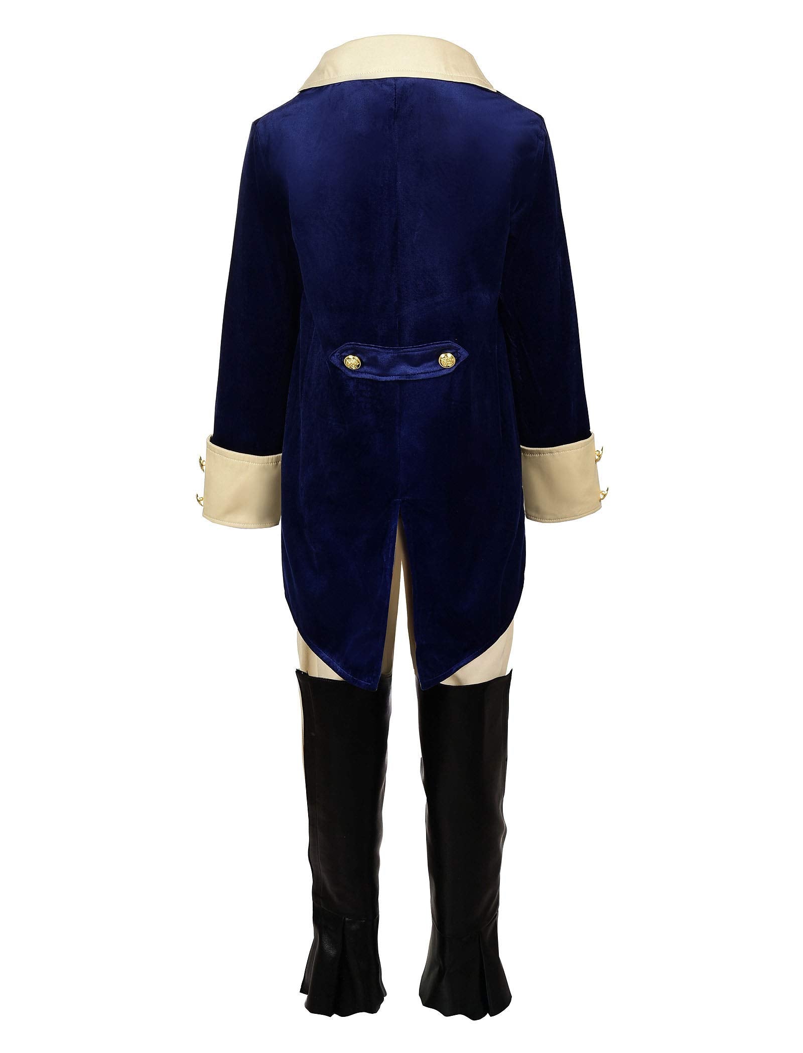 ReliBeauty Washington Costume Boys Hamilton American Colonial Uniform with Wig
