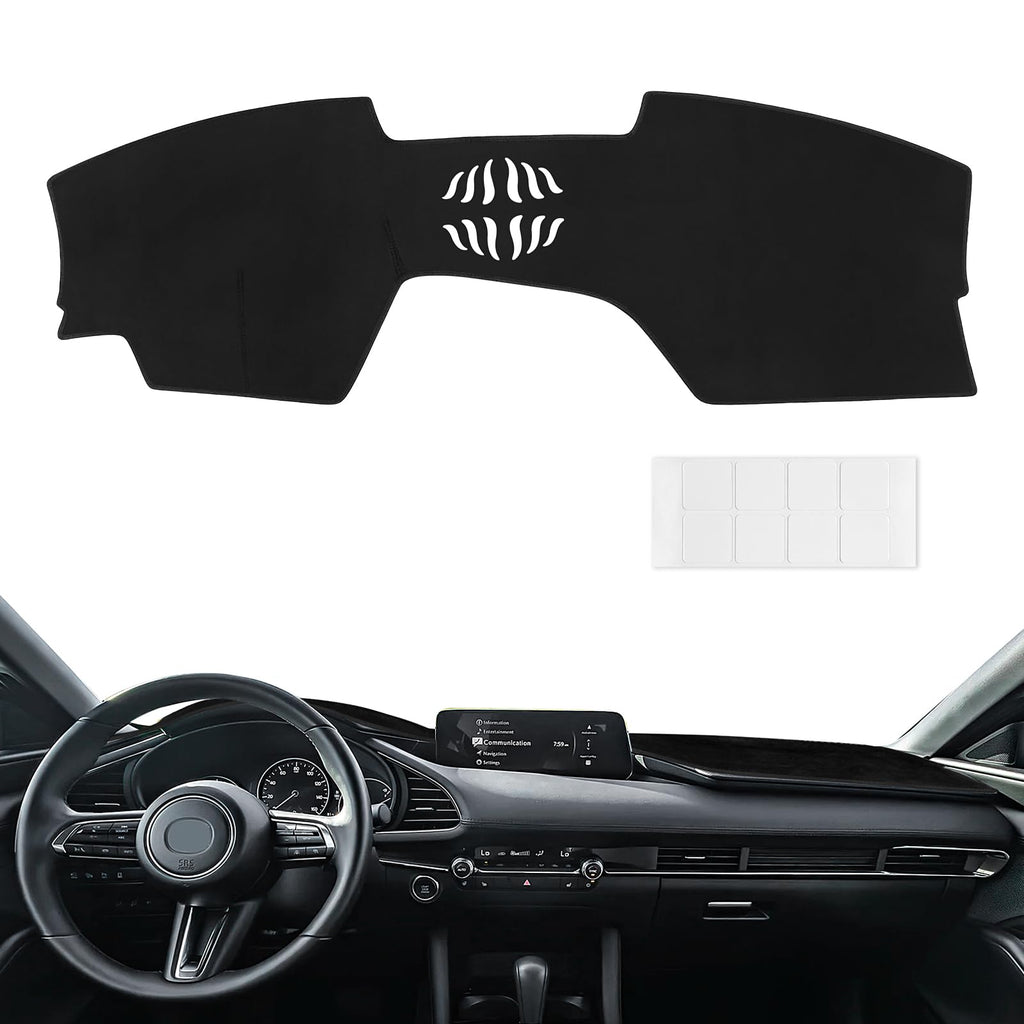 Dashboard Cover Mat Custom Fit for Mazda3 Hatchback, Sedan 2019-2024 2025 2026 (Without HUD) Dash Cover Nonslip Dash Mat Protector Sunshade No Glare Black