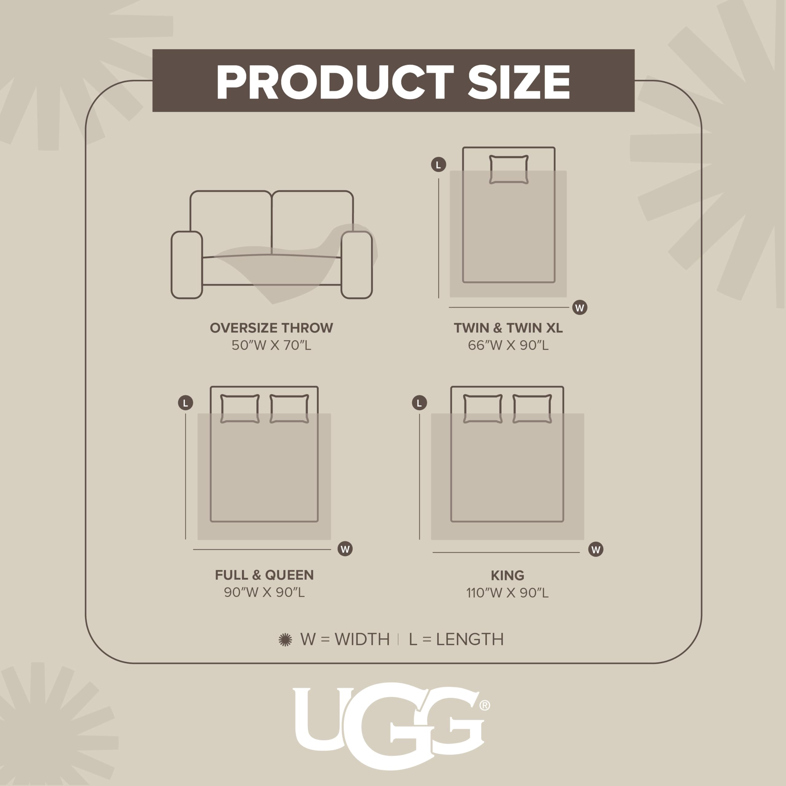 UGG Adalee Faux Fur Twin Size Blanket, Warm Cozy Blanket, Extra Large Throw for Sofa, Washable Bedding for Twin XL Size Bed, Cute Room Decor, 66" x 90", Oyster Brown