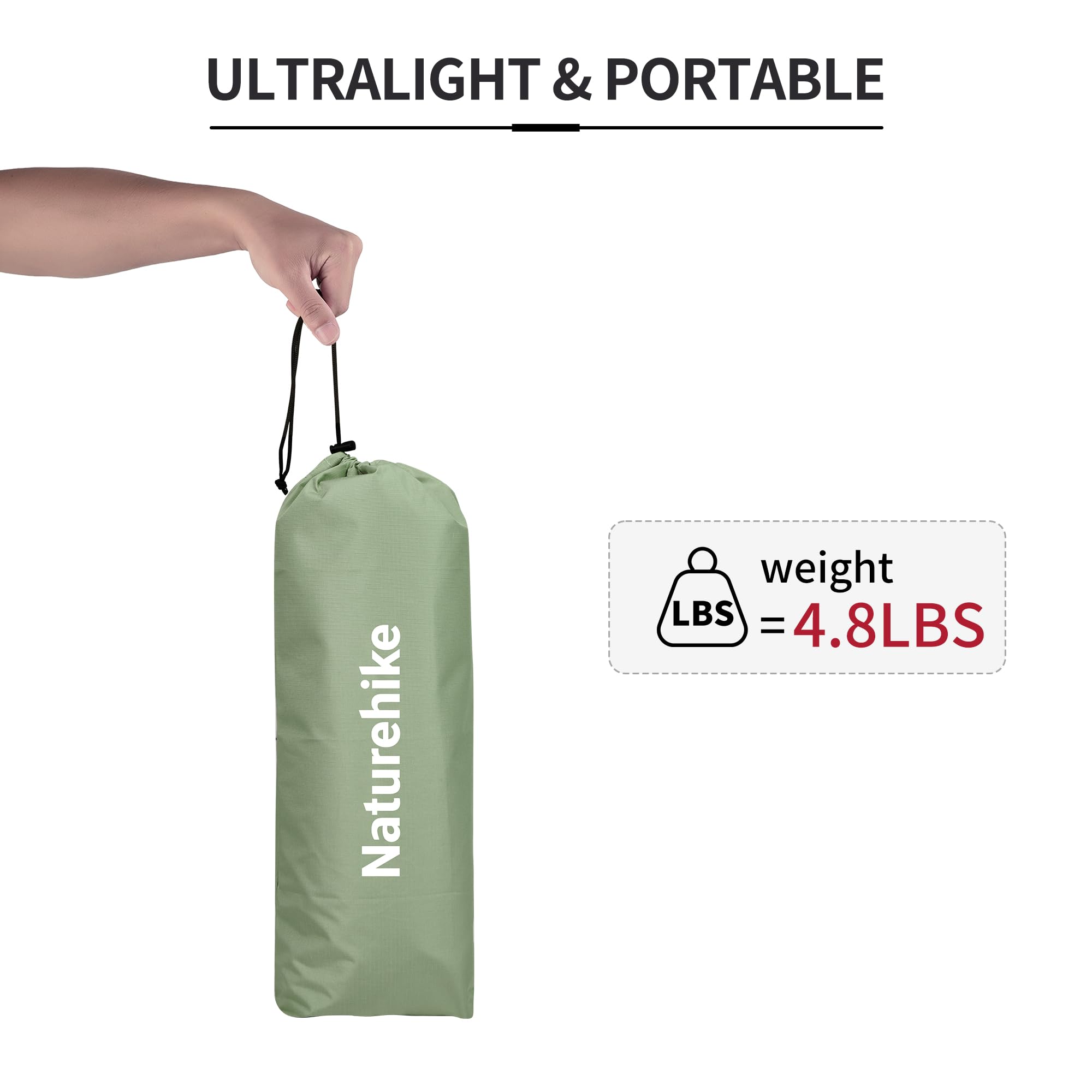 Naturehike Ultralight Camping Cot, Easy to Assemble Folding Tent Cot, Compact & Protable Camping Bed for Camping, Mountaineering, & Hiking, Supports 330lbs with Carry Bag, Kahki