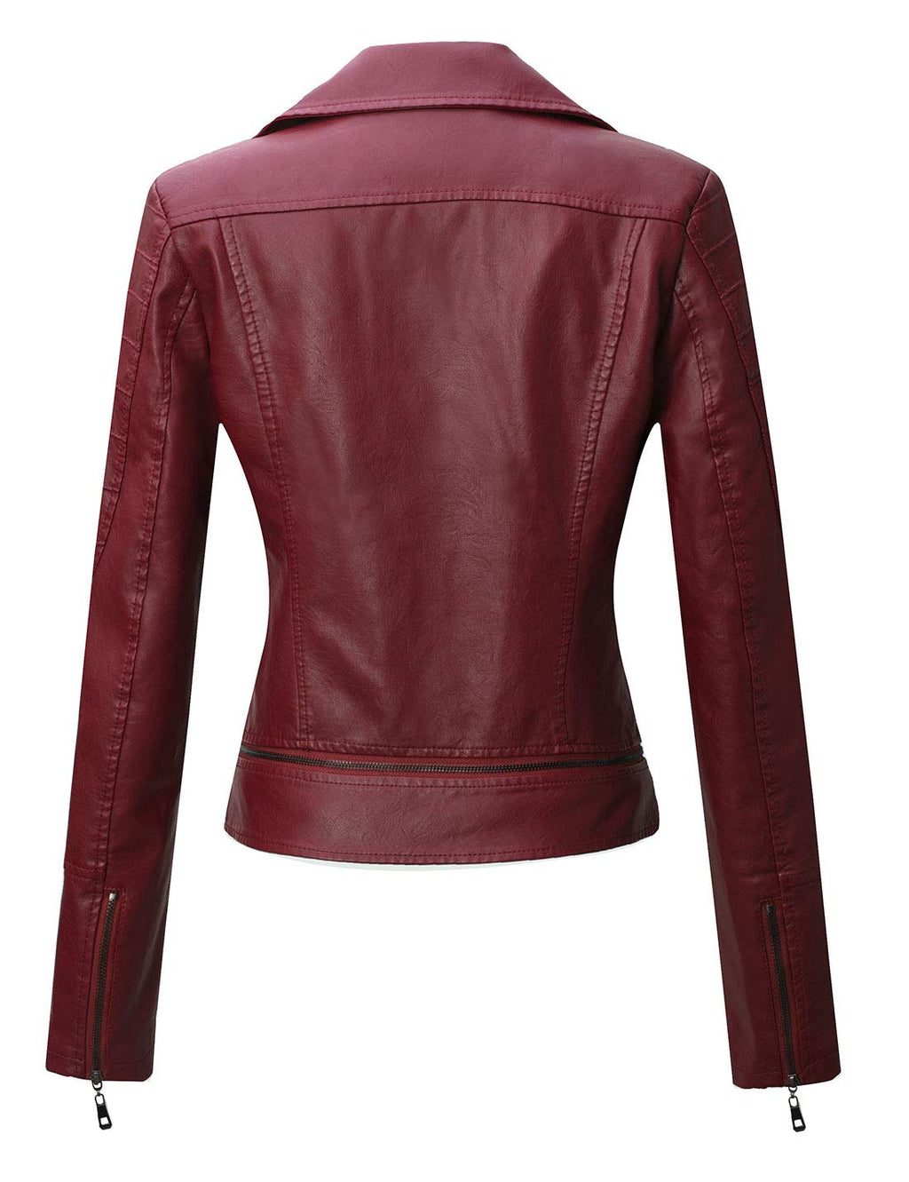 Tanming Women's Faux Leather Moto Biker Short Coat Jacket