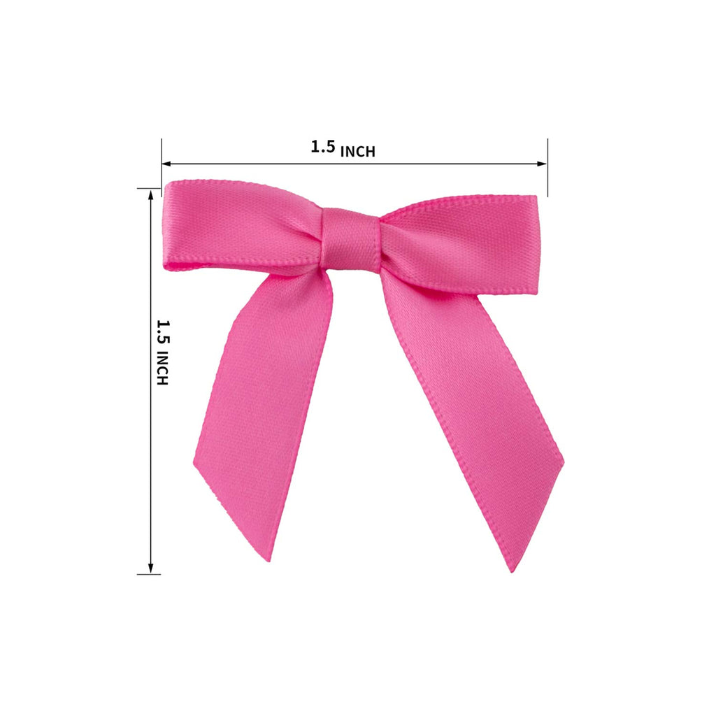 7Rainbows 50pcs Boutique 1.5" Black Satin Ribbon Mini Bows for Craft Sewing Scrapbooking Wedding and Gift Wrapping