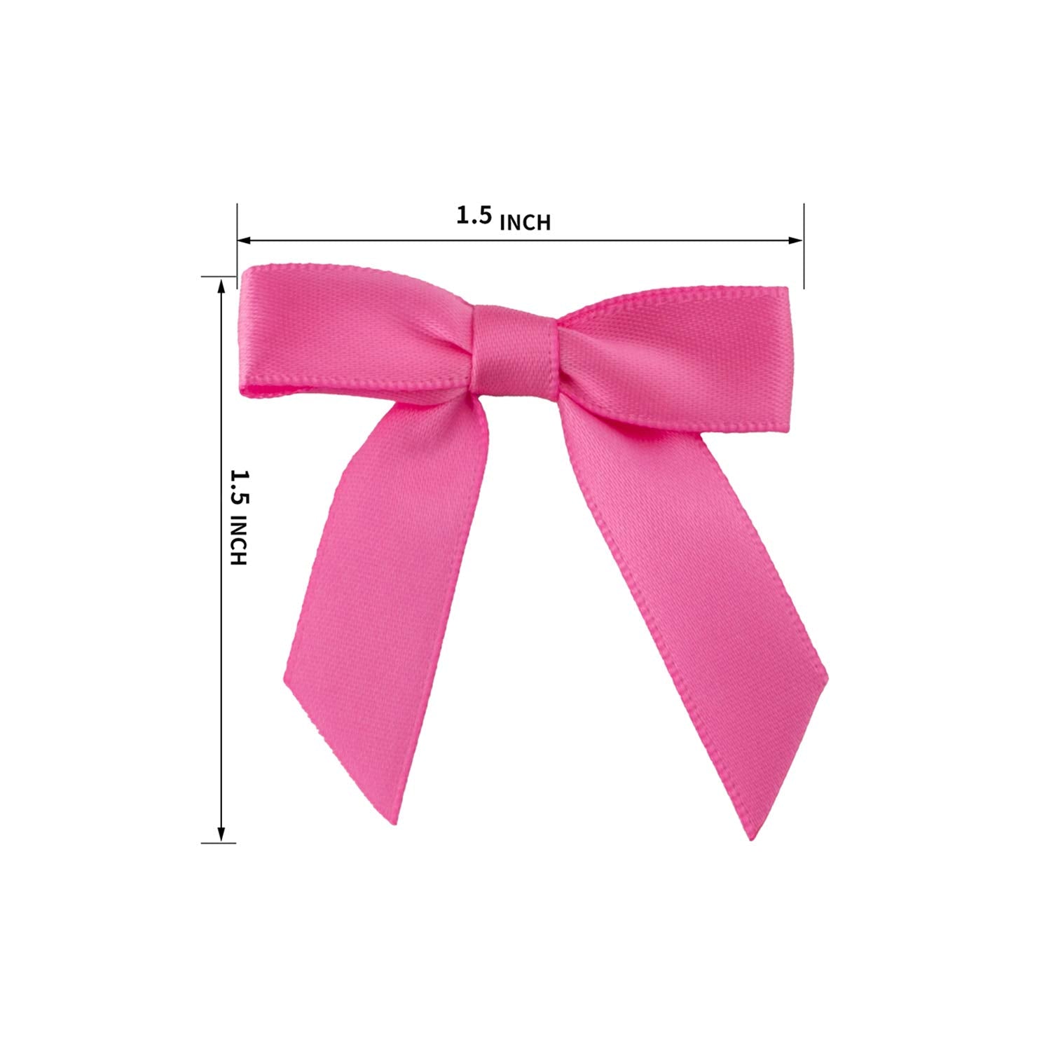 7Rainbows 50pcs Boutique 1.5" Black Satin Ribbon Mini Bows for Craft Sewing Scrapbooking Wedding and Gift Wrapping