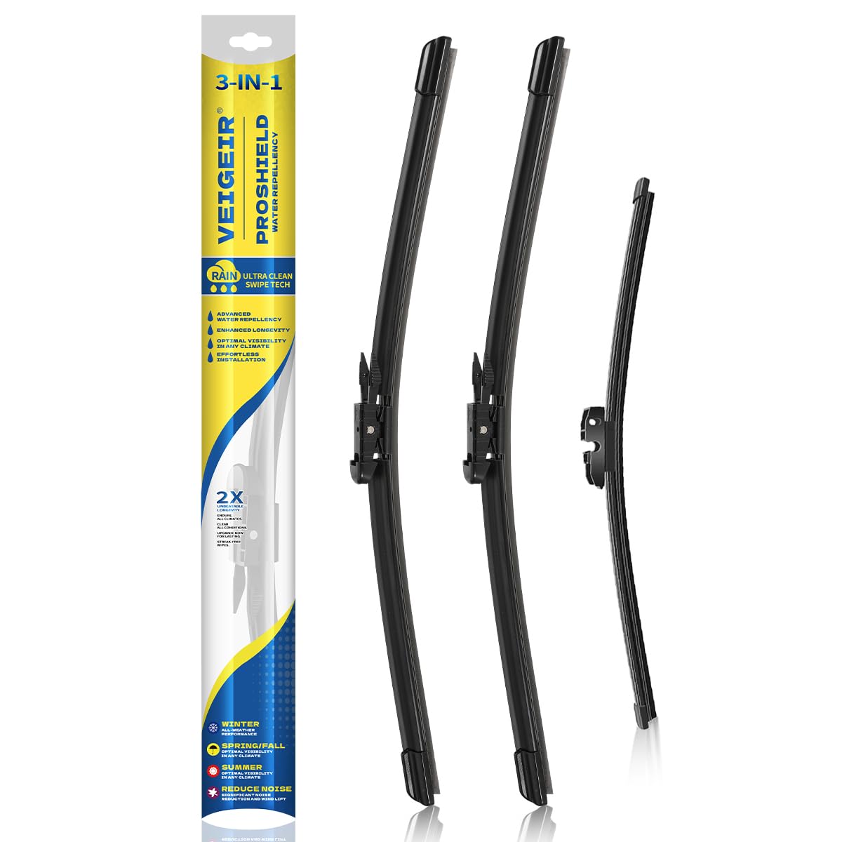 3 Pack Windshield Wiper Blades Compatible with Ford Escape 2008 2009 2010 2011 2012 Original Factory Quality Front Rear Wipers Blade Set for My Car - 20" 20" 12"