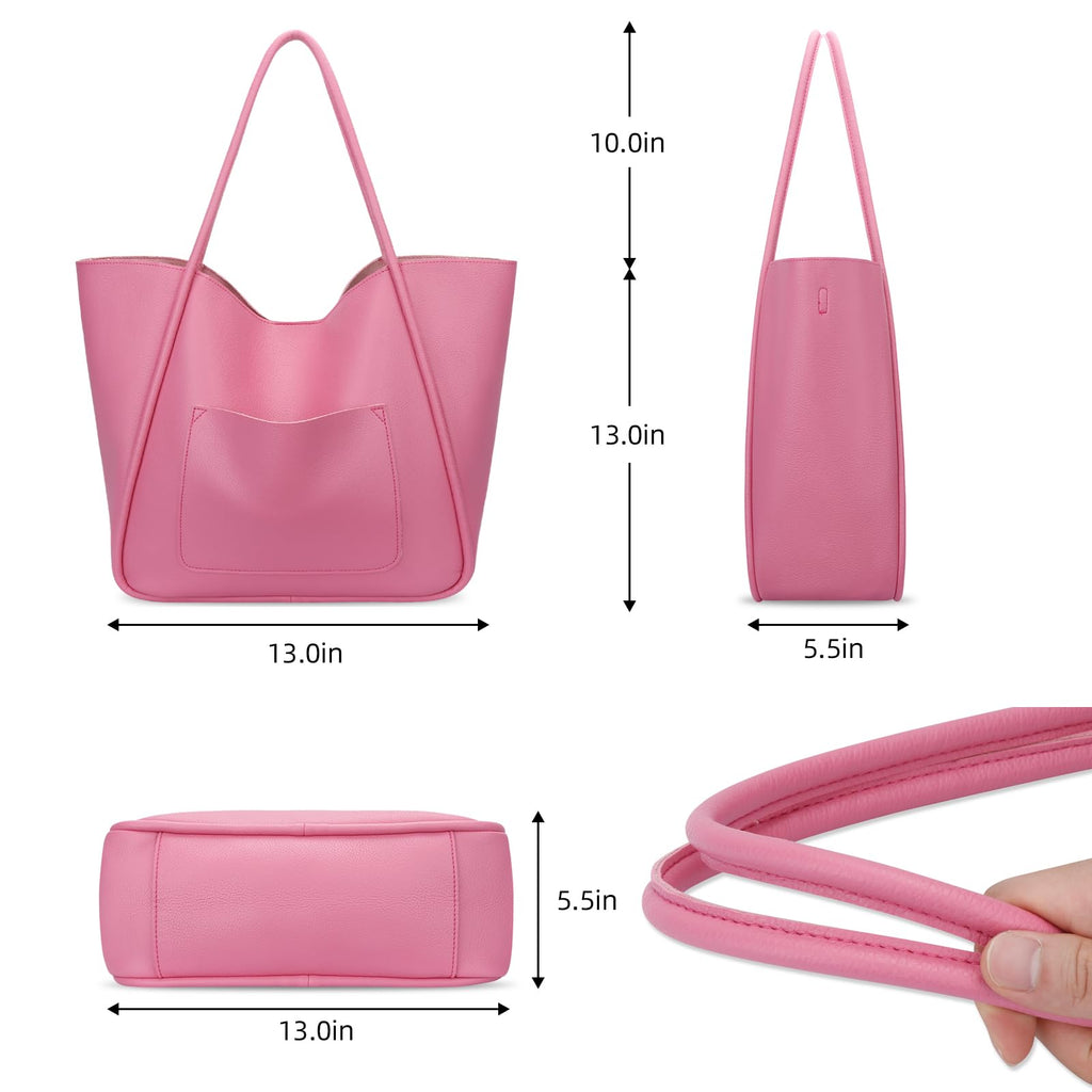 KKXIU Tote Bag for Women Vegan Leather Shoulder Purse Large Capacity Travel Bag