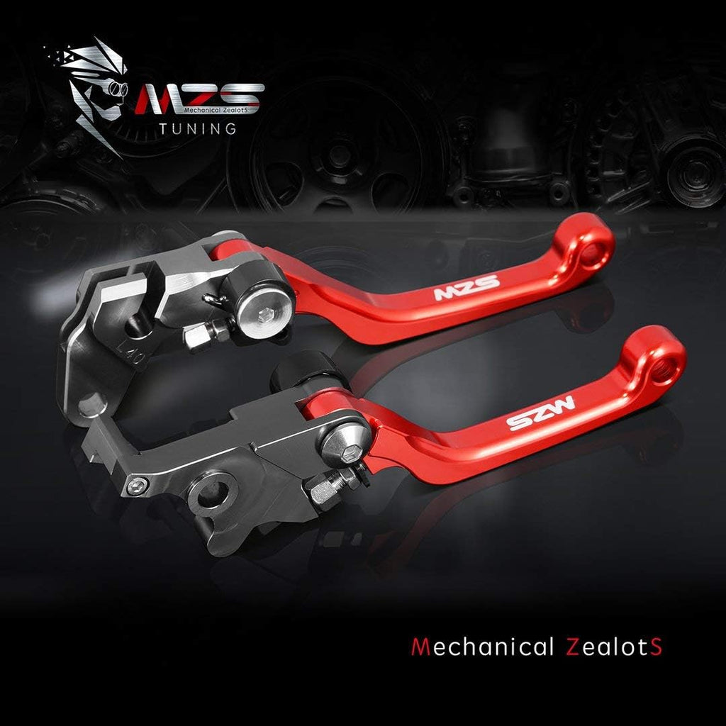 MZS Black Dirt Bike Brake Clutch Levers Pivot Adjustable CNC Compatible with YZ65 2018-2025 / YZ80 YZ85 2015-2025