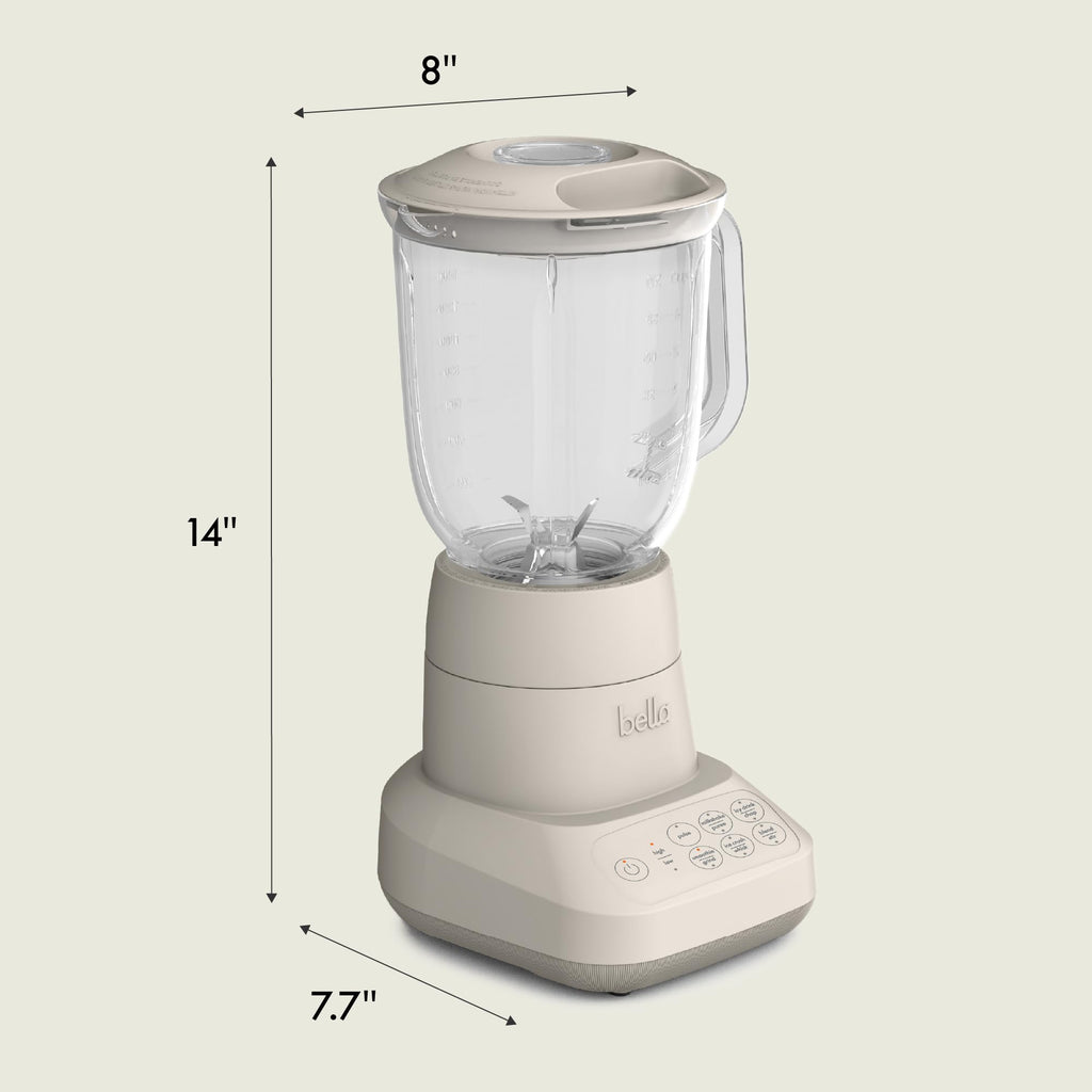 bella 10 Speed Countertop Blender, Juicer & Smoothie Maker, Fits-anywhere™ Kitchenware, Slim Flip & Store Design, Dishwasher Safe 48oz Capacity Pitcher & Lid, Stainless Steel Blade, 450 Watt, Blossom