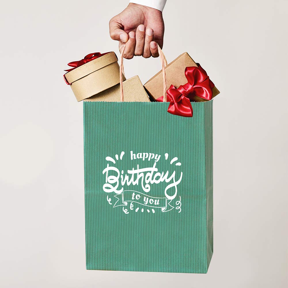BagDream Gift Bags 100Pcs 5.25x3x8 Small Kraft Paper Gift Bags with Handles Bulk, Black Paper Sacks for Small Business, Retail, Merchandise, Grocery, Wedding Birthday Party favor