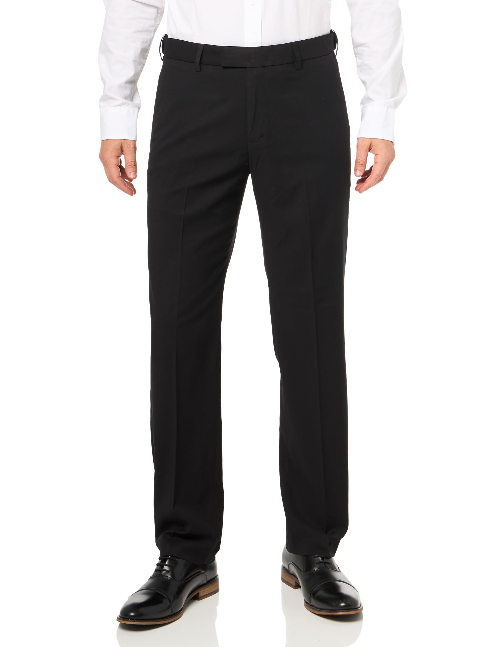 Savane Men's Performance Solid Non-iron Dress Pants With Expandable Waistband, 29"/30"/32" Inseams, Stretch Gabardine Fabric