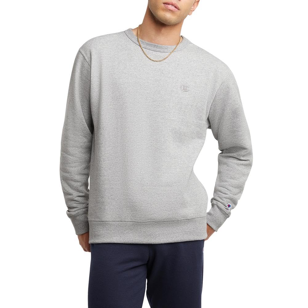 Champion Men's Men's Crewneck Fleece Sweatshirt, Standard Fit, Midweight, C Logo, Available in Regular and Big & Tall