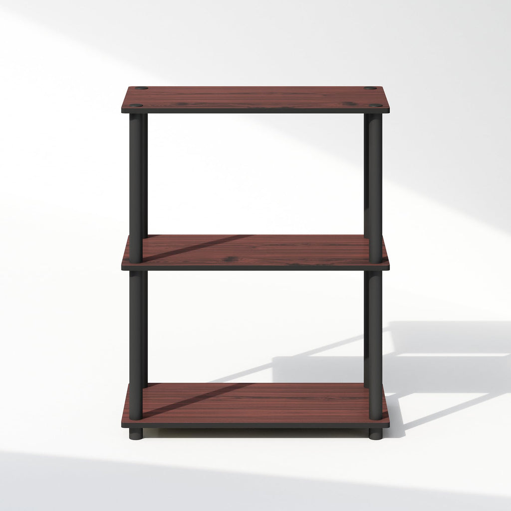 Furinno Turn-N-Tube Book Shelf, 4-Tier Bookshelf, Bookcase with Multipurpose Compact Display Rack, 11.6 x 23.6 x 43.2, for Living Room, Bedroom, Home Office, Americano/Black