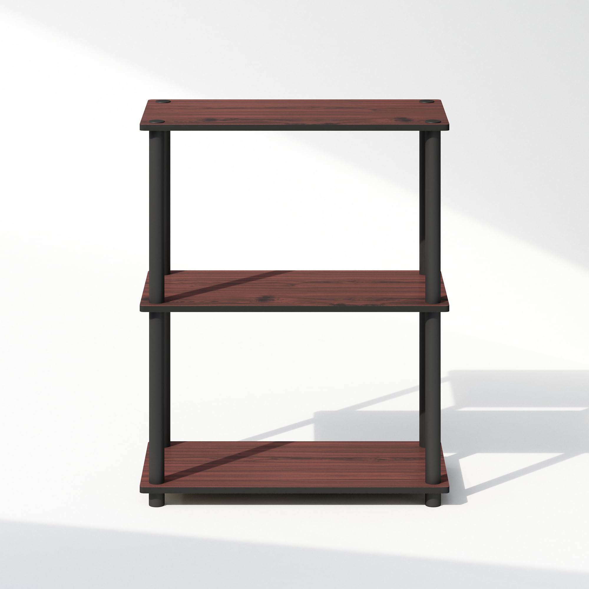 Furinno Turn-N-Tube Book Shelf, 4-Tier Bookshelf, Bookcase with Multipurpose Compact Display Rack, 11.6 x 23.6 x 43.2, for Living Room, Bedroom, Home Office, Americano/Black