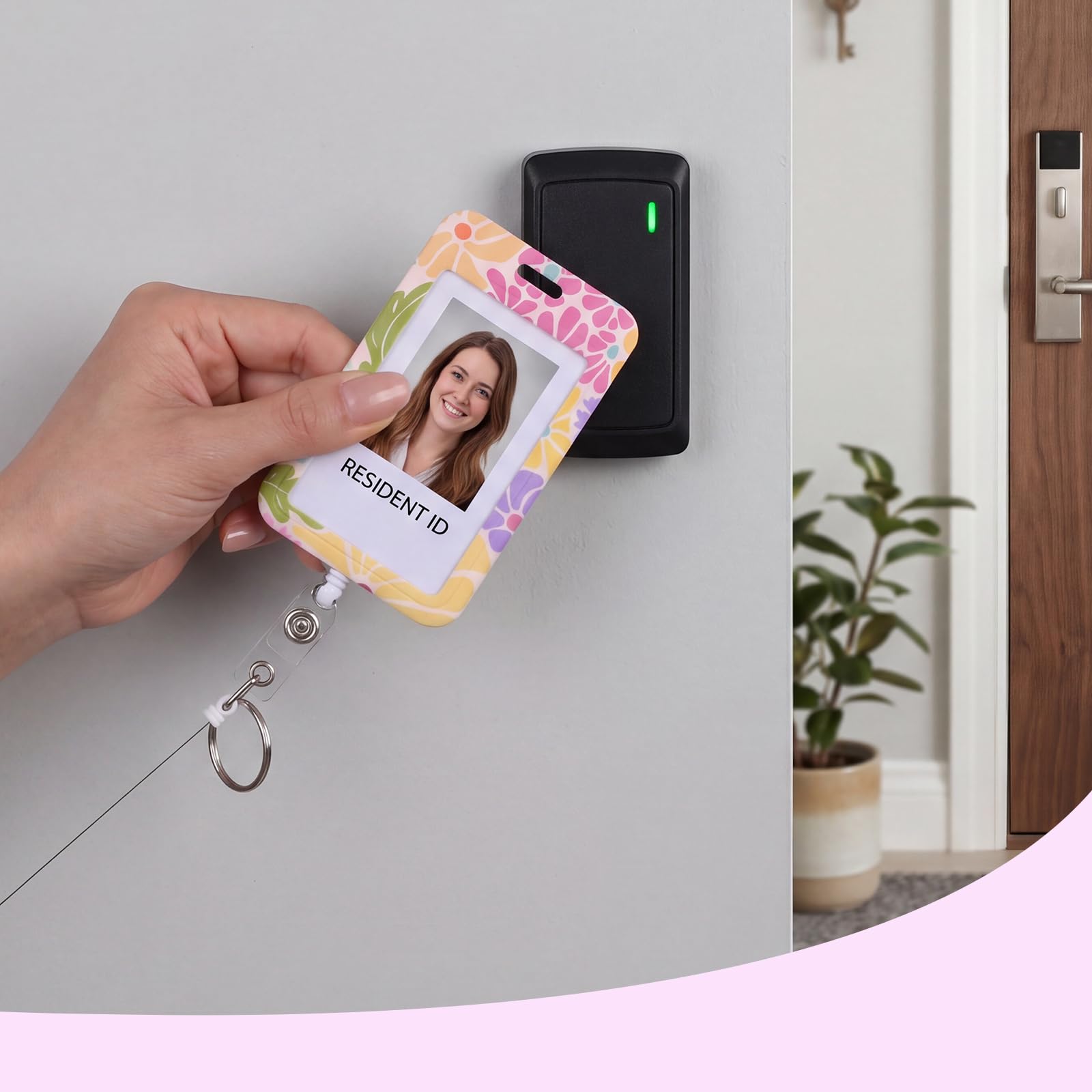 3 Set Badge Holder Retractable Reel Bloom ID Badge Holders with Clip Cute Name Badge Holders for Teacher Nurse Doctor Student Office Workers