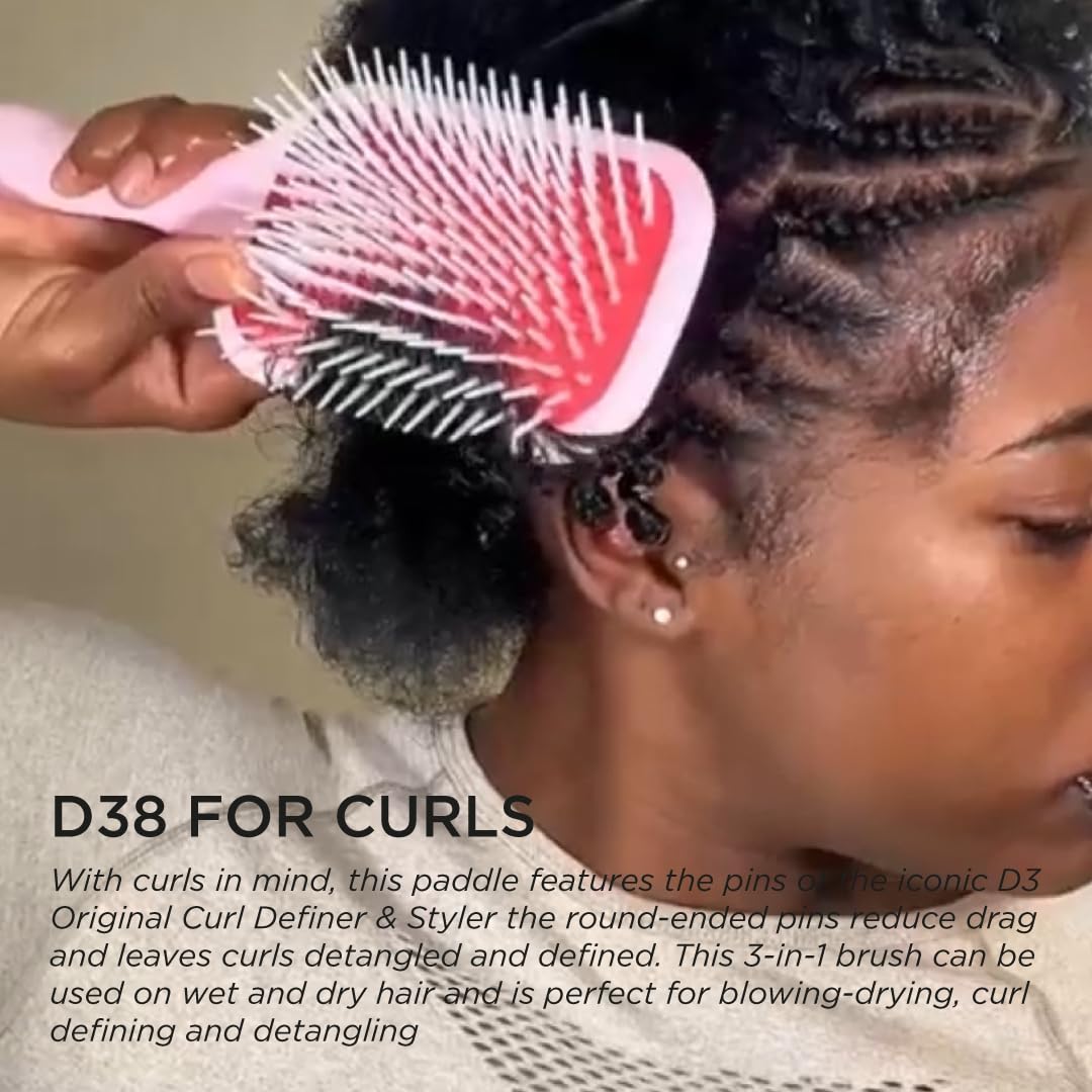 Denman Power Paddle Hair Brush for Quick and Convenient Detangling, Blow Drying and Styling - Combination of D3 Styling Pens & Paddle Brush - For Men and Women P038