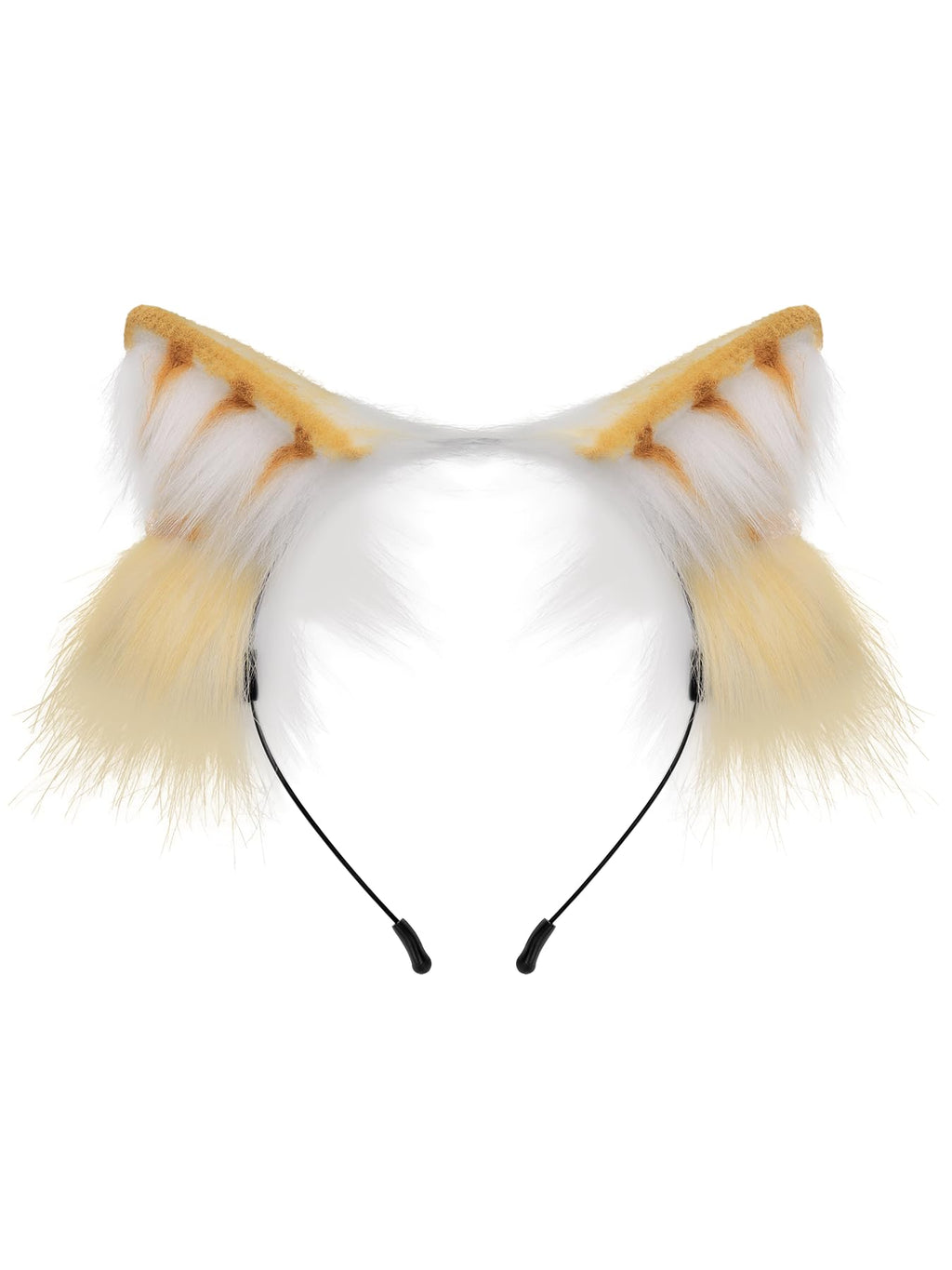 QinRuan Animal Cosplay Costume Accessories Furry Faux Fur Cat Ears Headband and Fox Tail Set Halloween Accessory