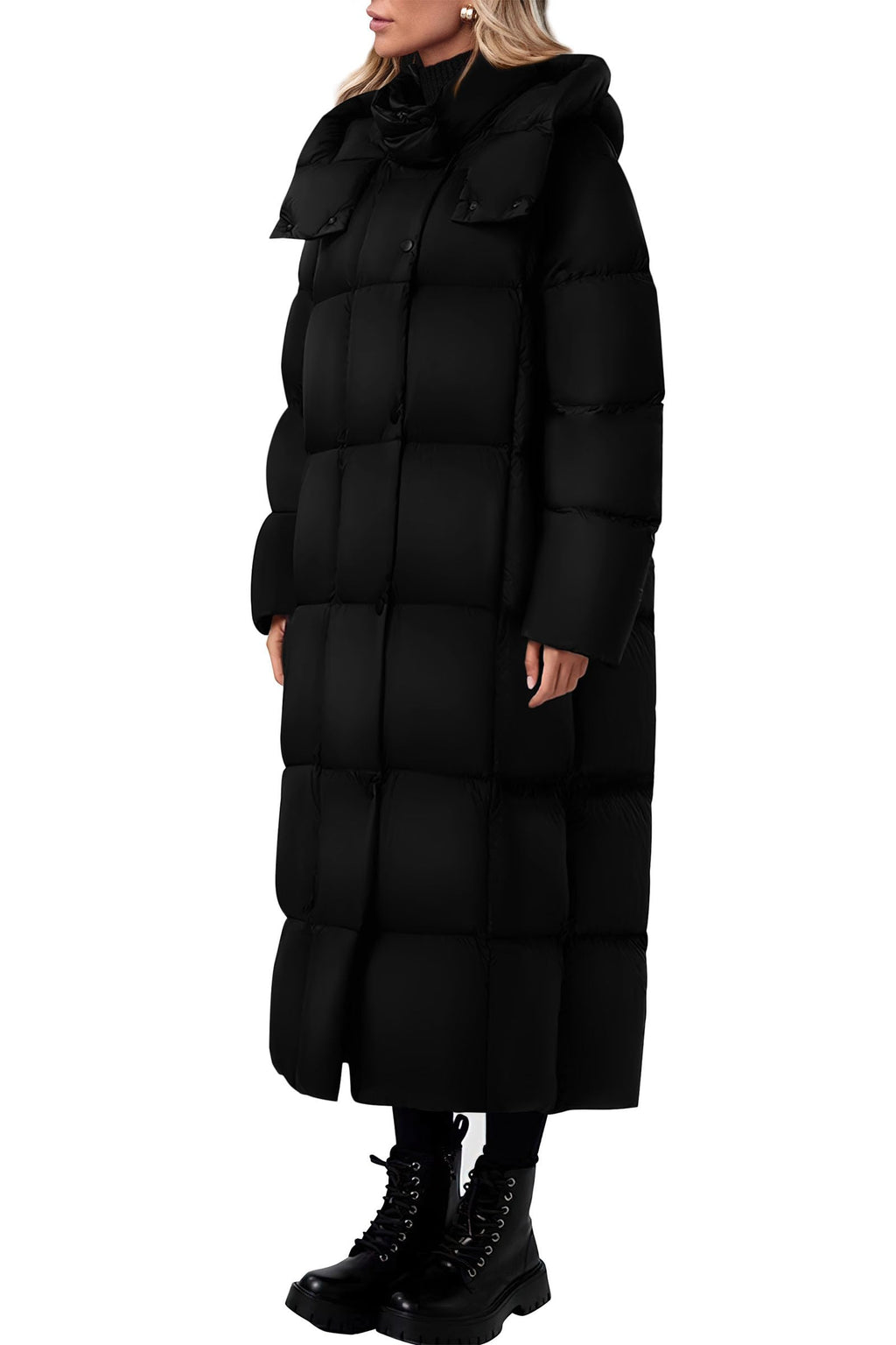 PRETTYGARDEN Women's Winter Long Puffer Coats Hooded Zip Up Casual Thickened Down Jackets Trendy Warm Clothes Outerwear